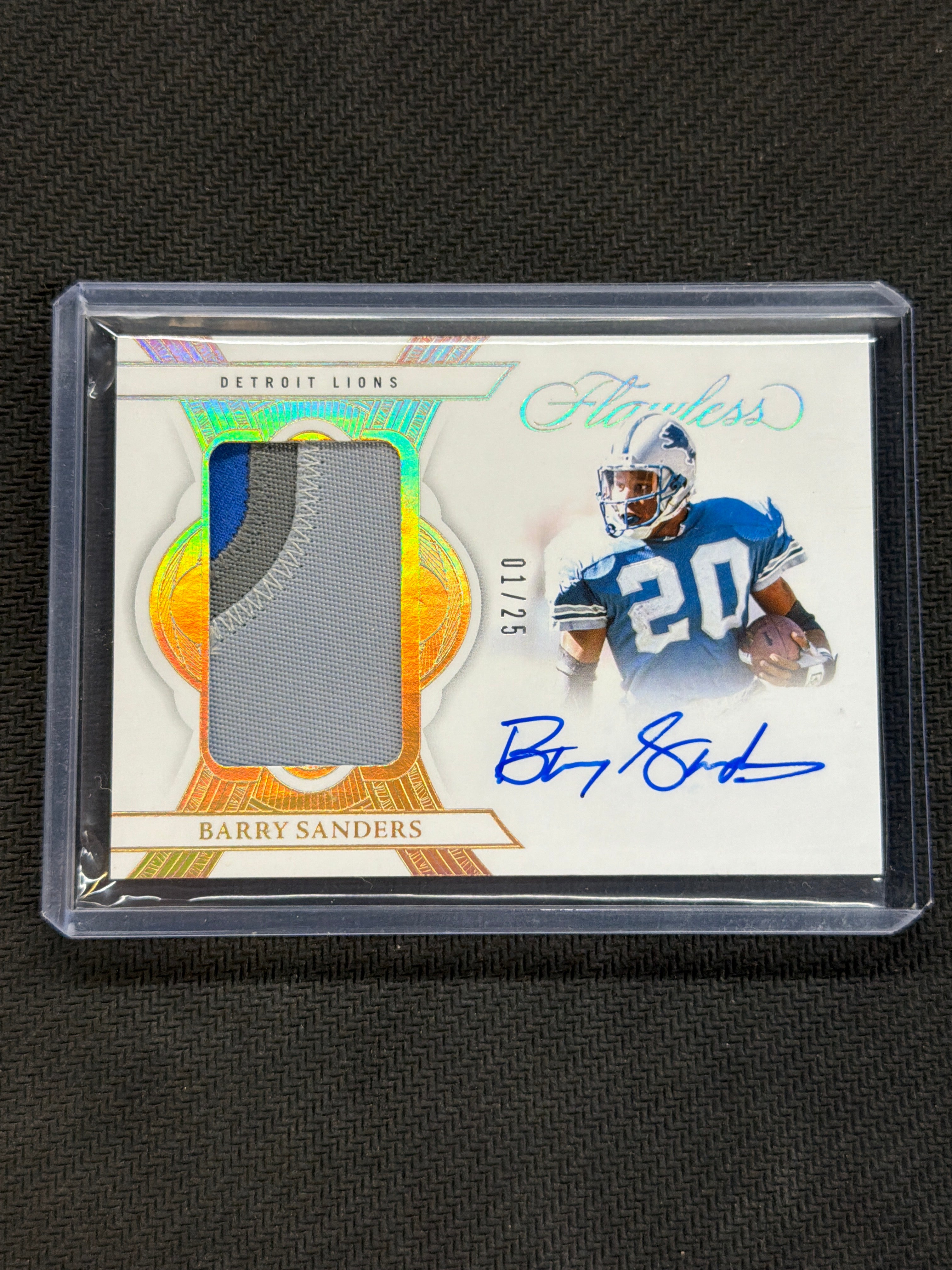 2025 Panini Flawless Barry Sanders Patch Auto /25 Lions