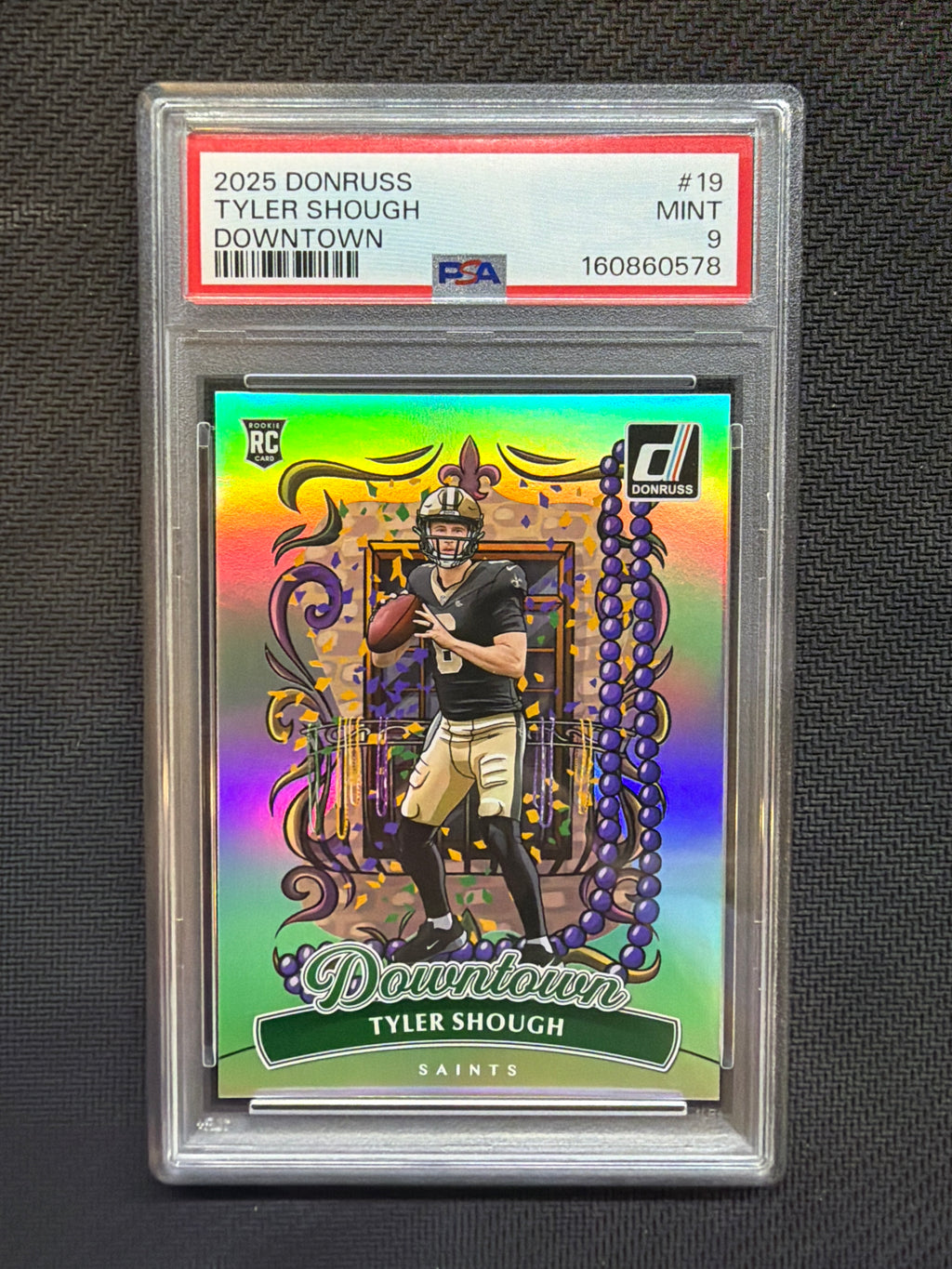 2025 Donruss Tyler Shough Downtown PSA 9 Saints