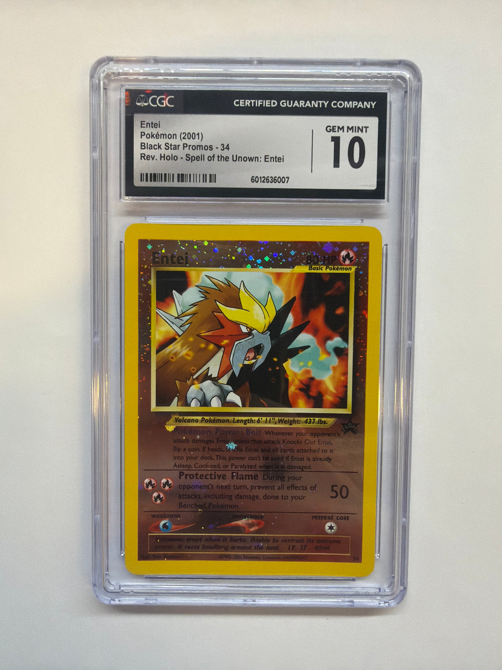 2001 Pokemon Entei Black Star Promo #34 Reverse Holo CGC 10