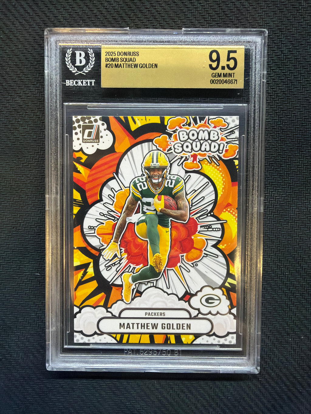 2025 Donruss Matthew Golden Rookie Bomb Squad BGS 9.5 Packers