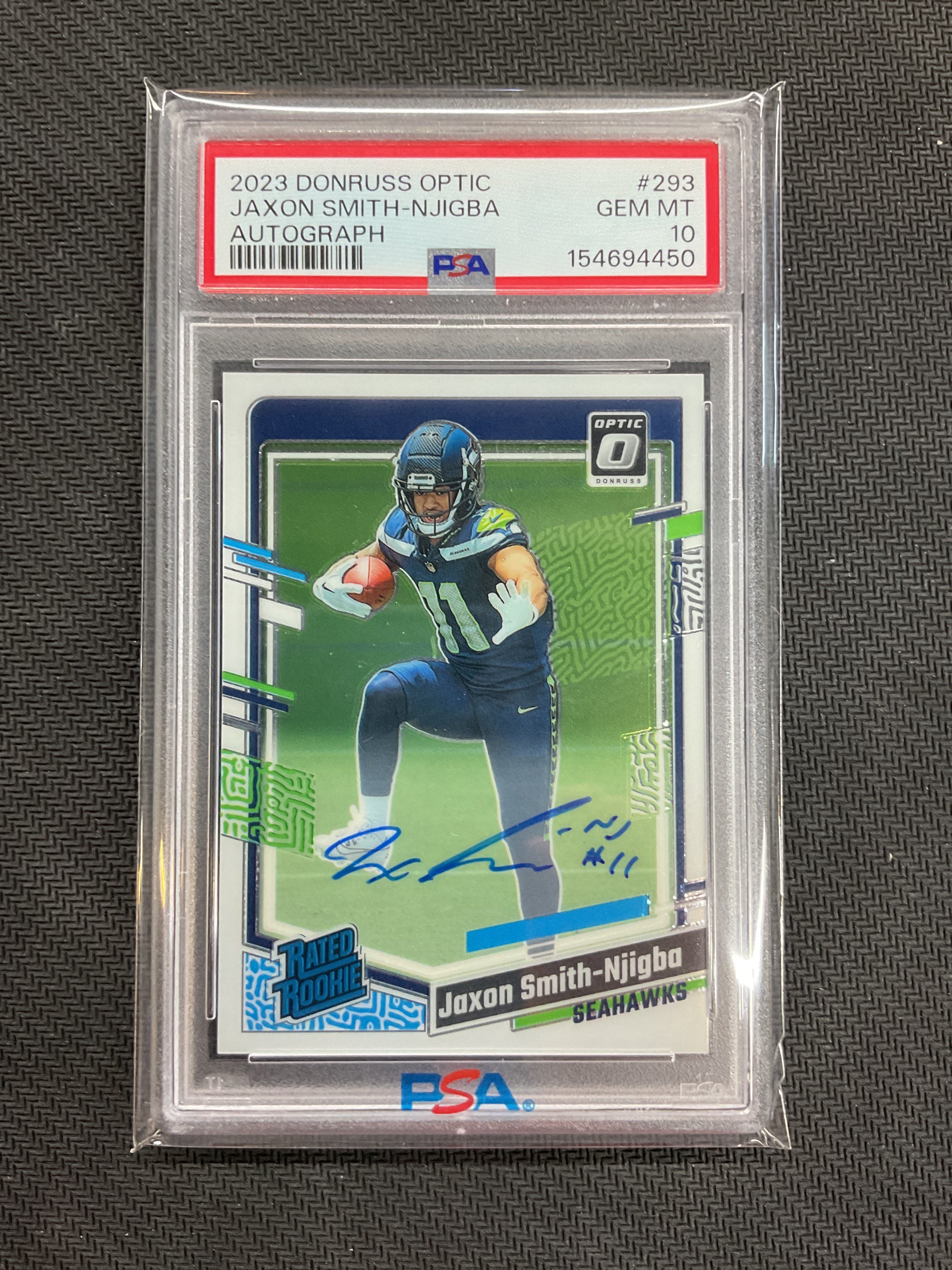2023 Donruss Optic Jaxon Smith-Njigba Rookie Auto /99 PSA 10 Seahawks 450