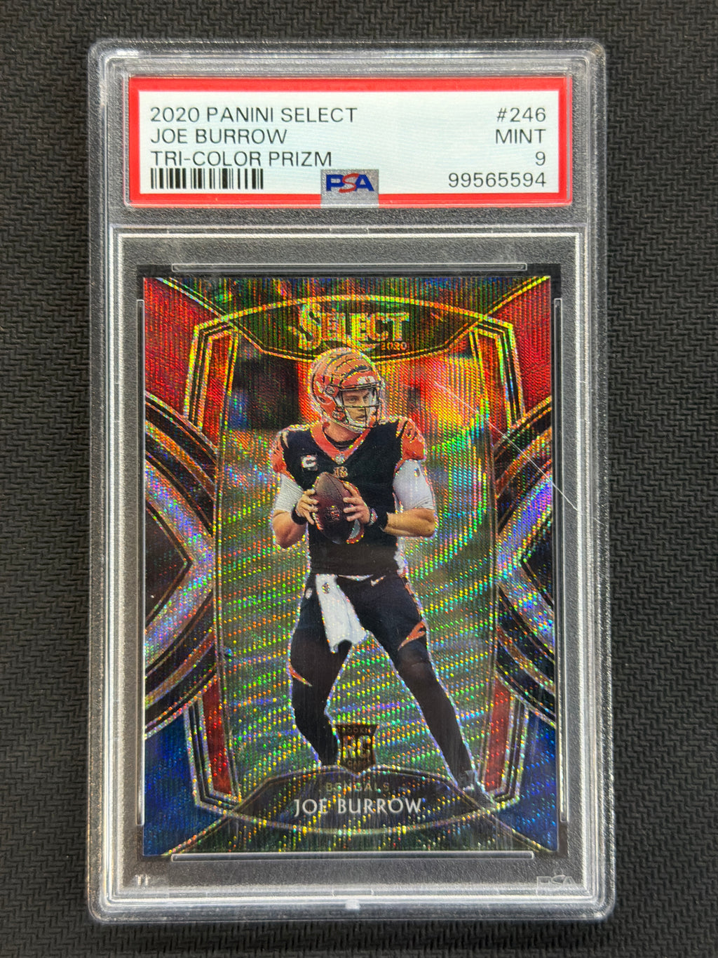 2020 Panini Select Joe Burrow Tri-Color Rookie /99 PSA 9 Bengals