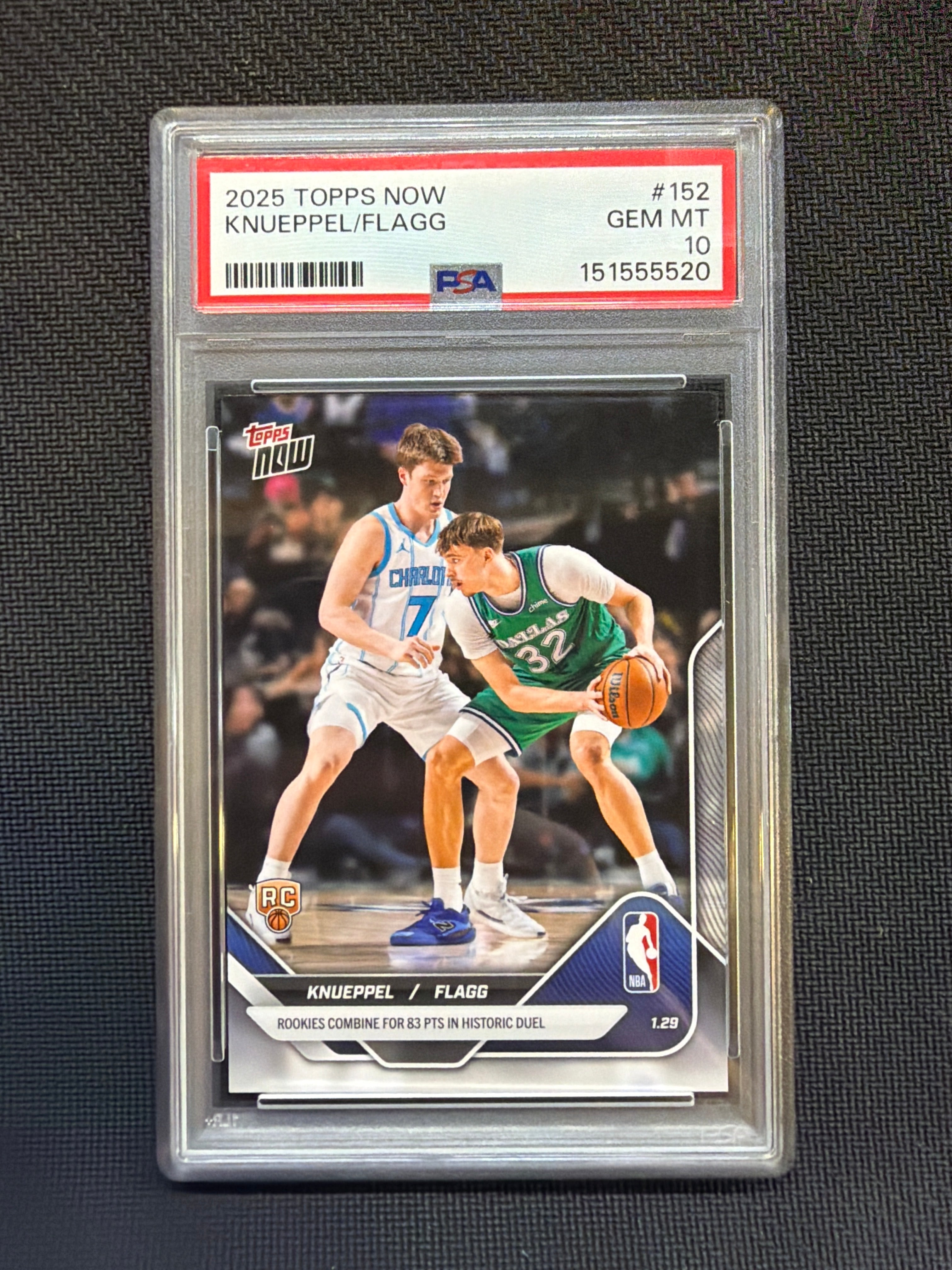 2025 Topps Now Cooper Flagg Kon Knueppel Rookie PSA 10 520