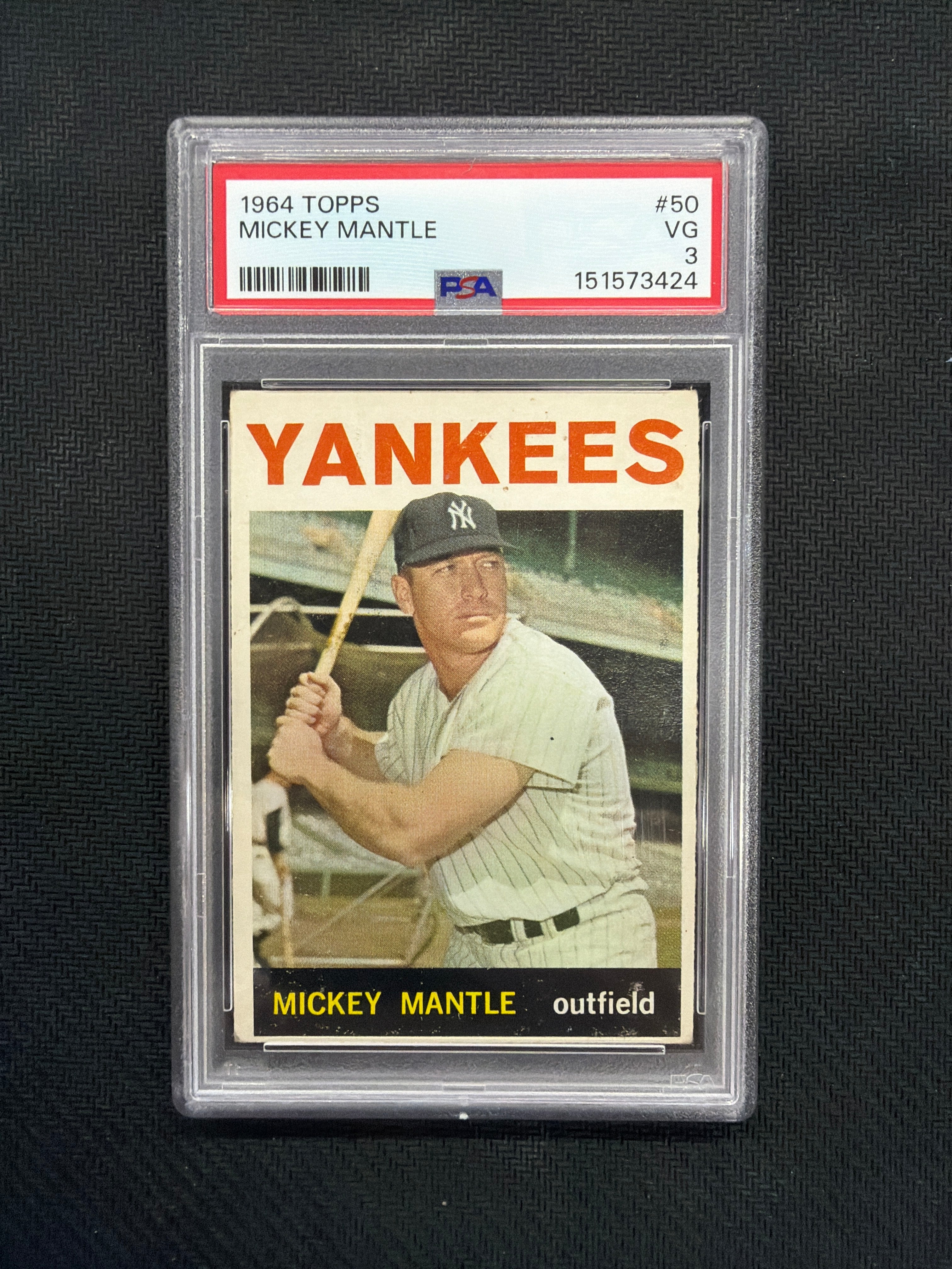 1964 Topps Mickey Mantle PSA 3 Yankees 3424