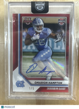 2025 Topps Industry Confrence Omarion Hampton Red Auto /5