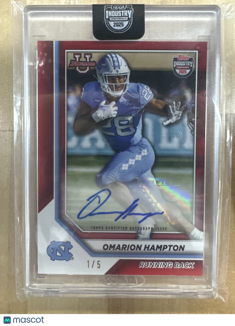 2025 Topps Industry Confrence Omarion Hampton Red Auto /5