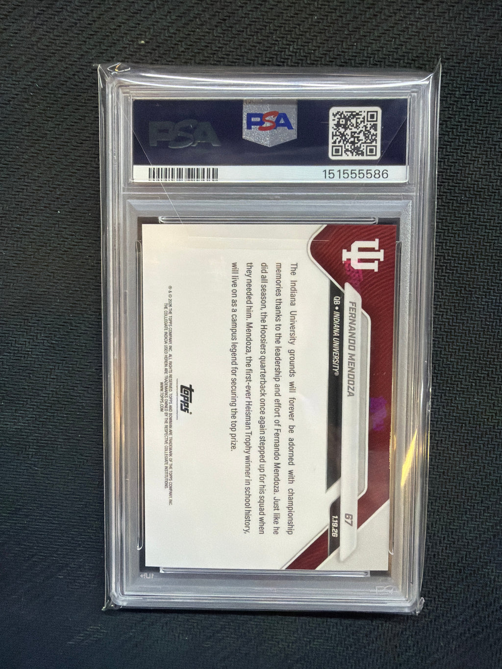 2025 Bowman U Now Fernando Mendoza PSA 10 586