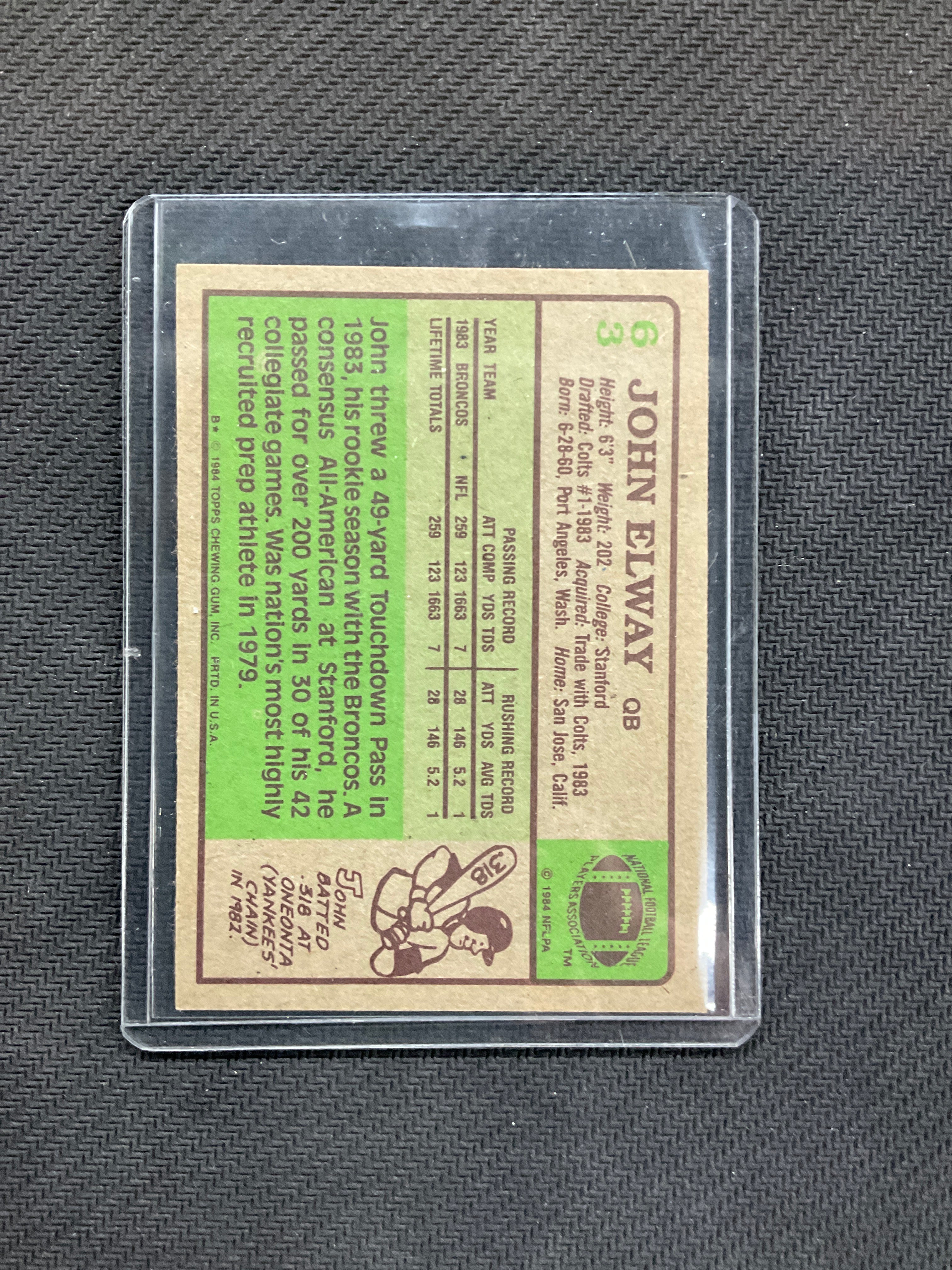 1984 Topps John Elway Rookie Broncos