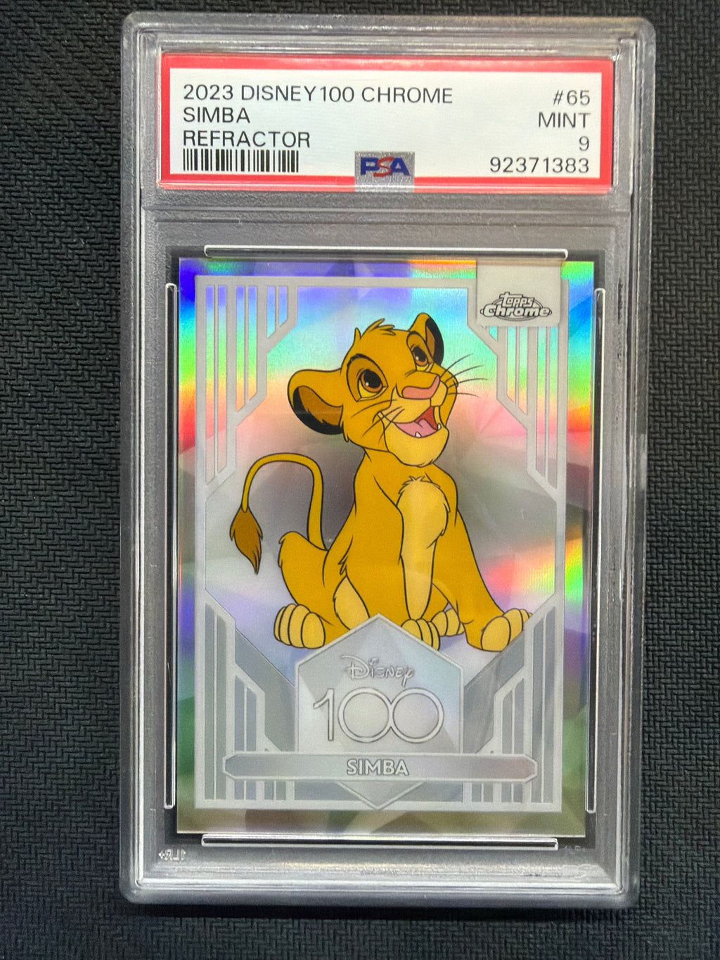 2023 Topps Chrome Disney 100 Simba Refractor PSA 9 383