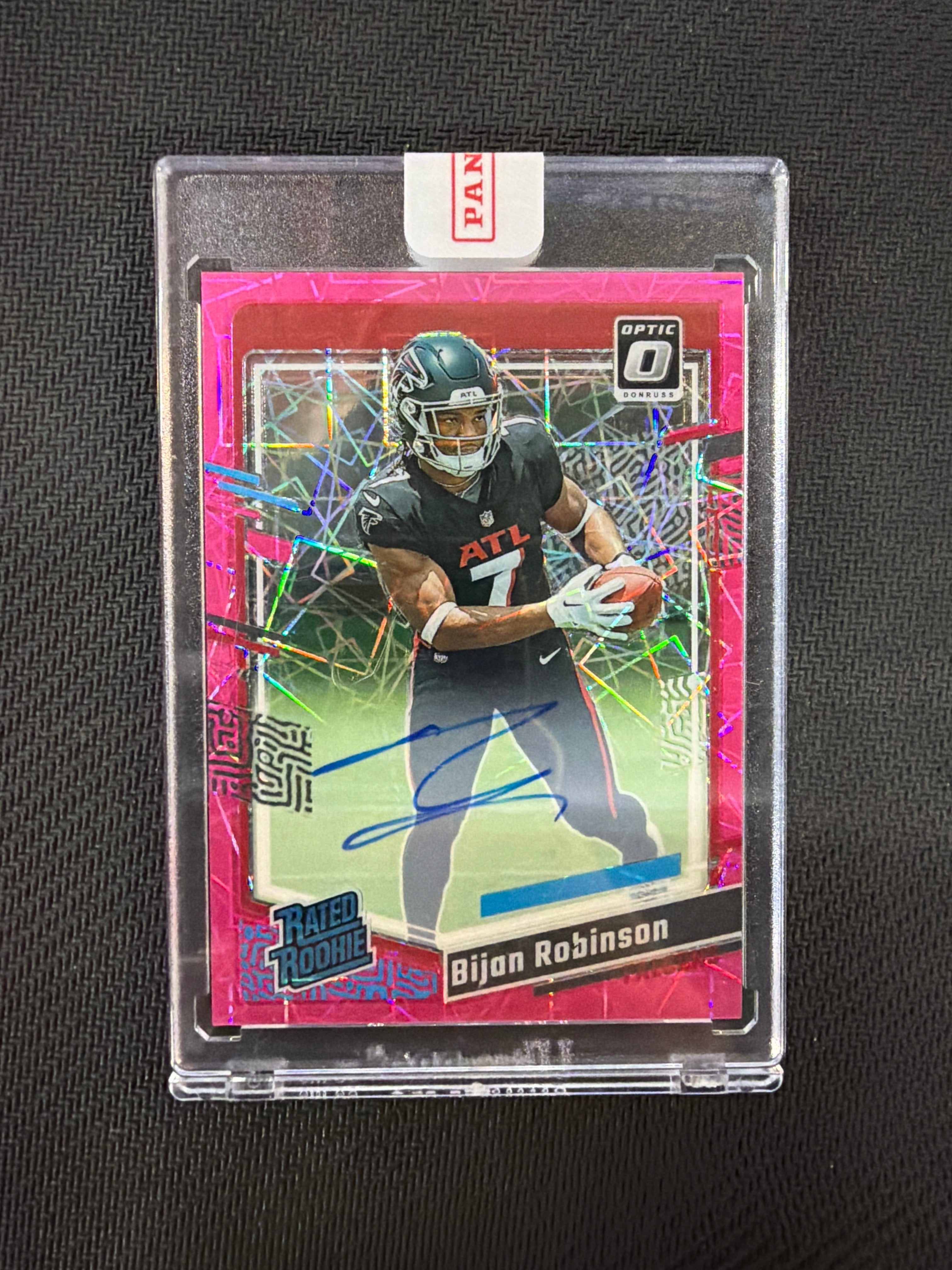 2023 Donruss Optic Bijan Robinson Pink Velocity Auto /50 Falcons