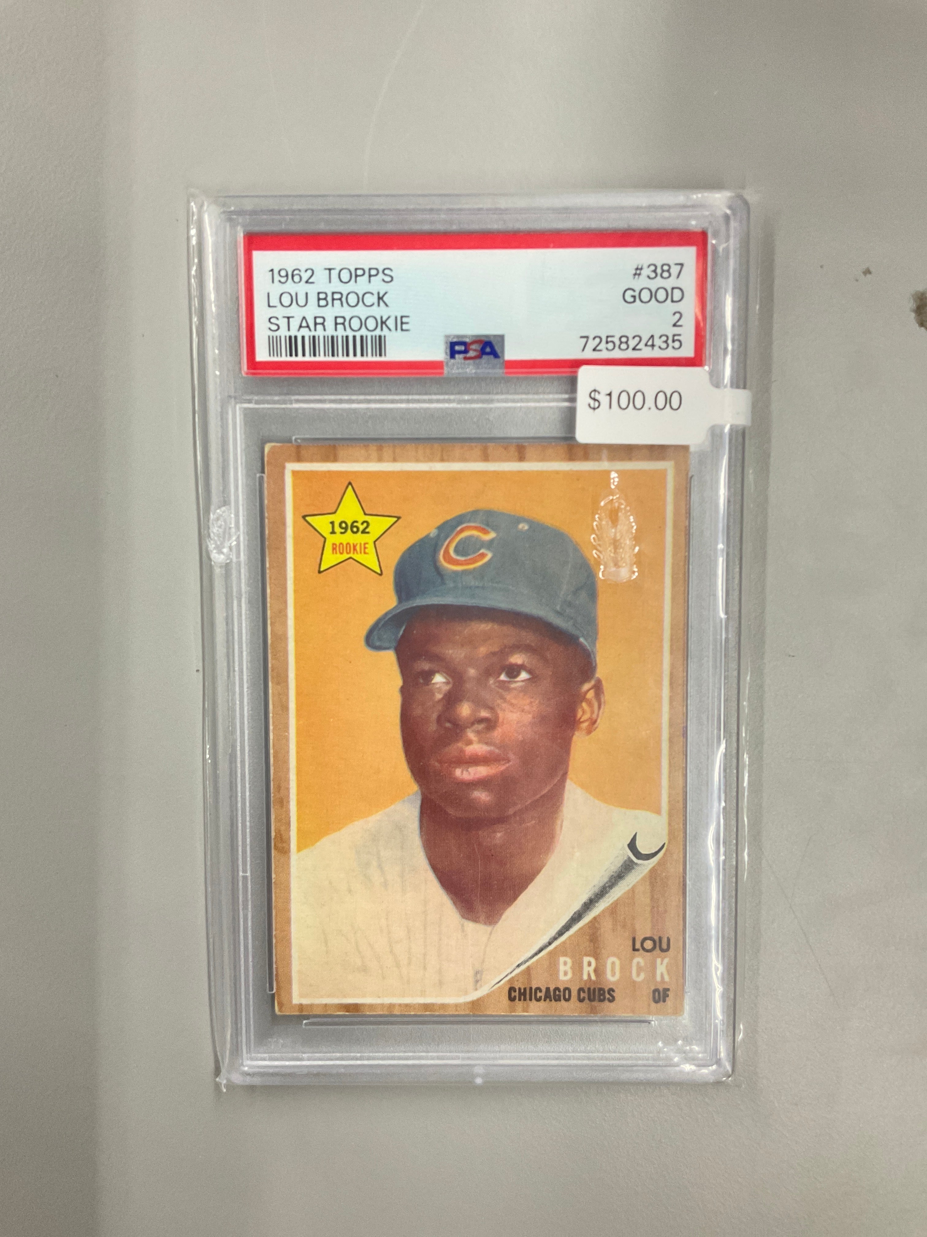 1962 Topps Lou Brock #387 Star Rookie PSA 2 Cubs
