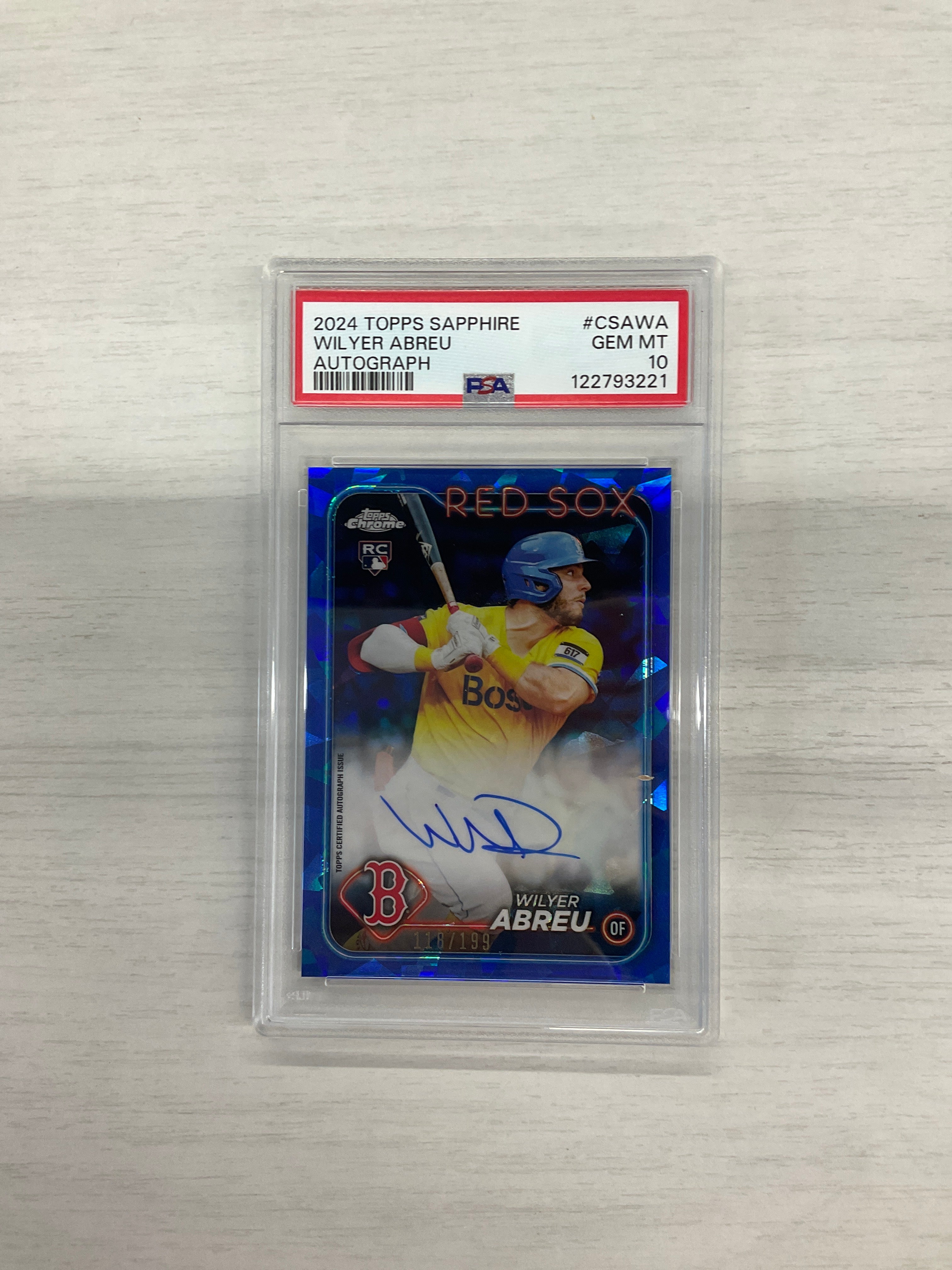 2024 Topps Sapphire Wilyer Abreu Auto PSA 10