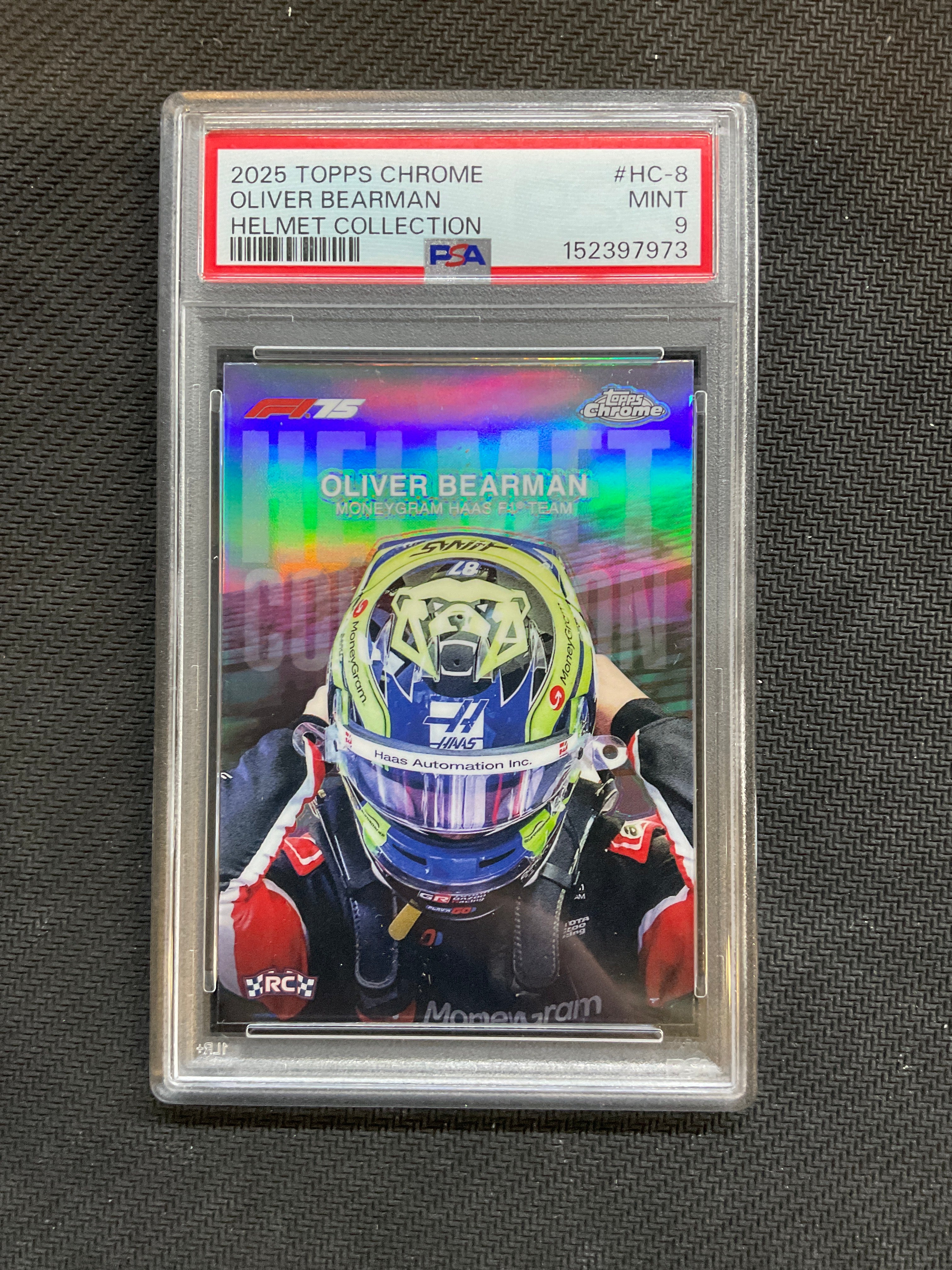 2025 Topps Chrome F1 Oliver Bearman Helmet Collection PSA 9 973