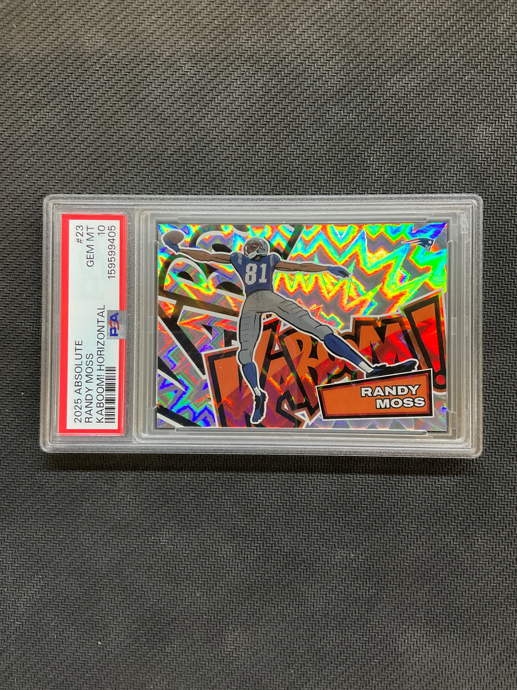 2025 Panini Absolute Randy Moss Kaboom! Horizontal #23 PSA 10 Patriots