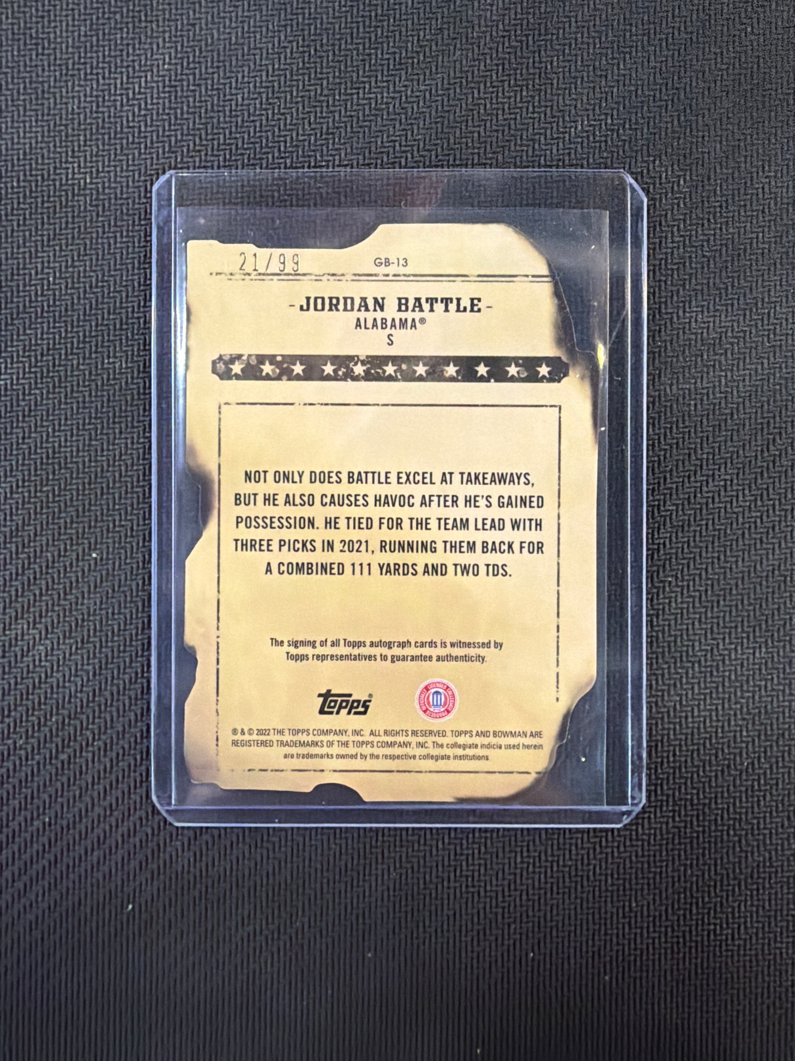 2022 Bowman's Best Jordan Battle /99 Bandits Auto