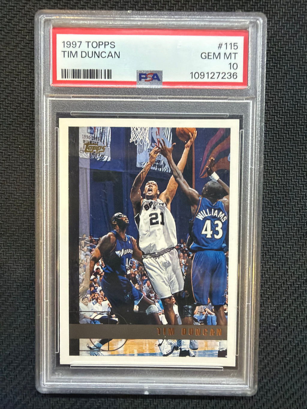 1997 Topps Tim Duncan #115 PSA 10 Spurs