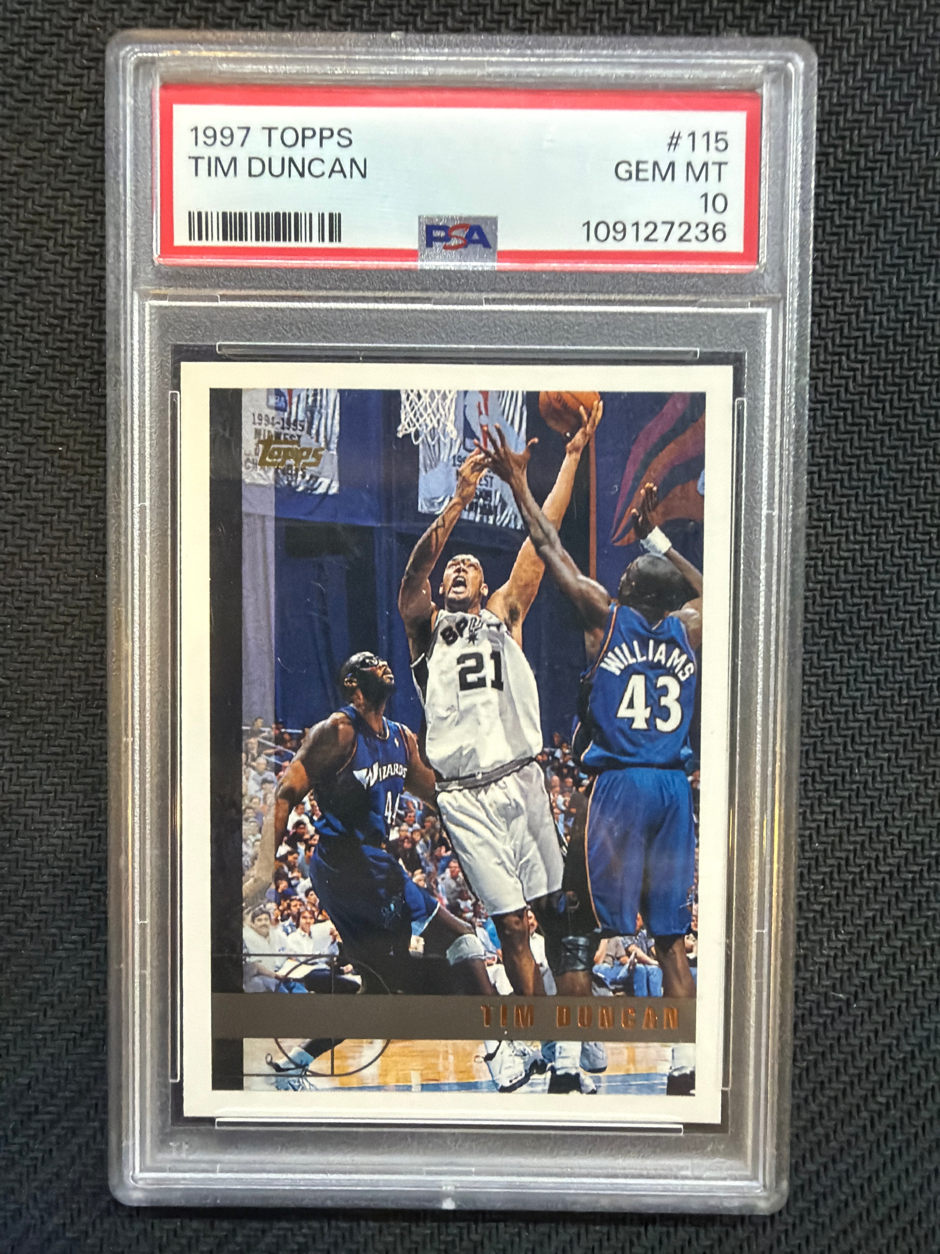 1997 Topps Tim Duncan #115 PSA 10 Spurs