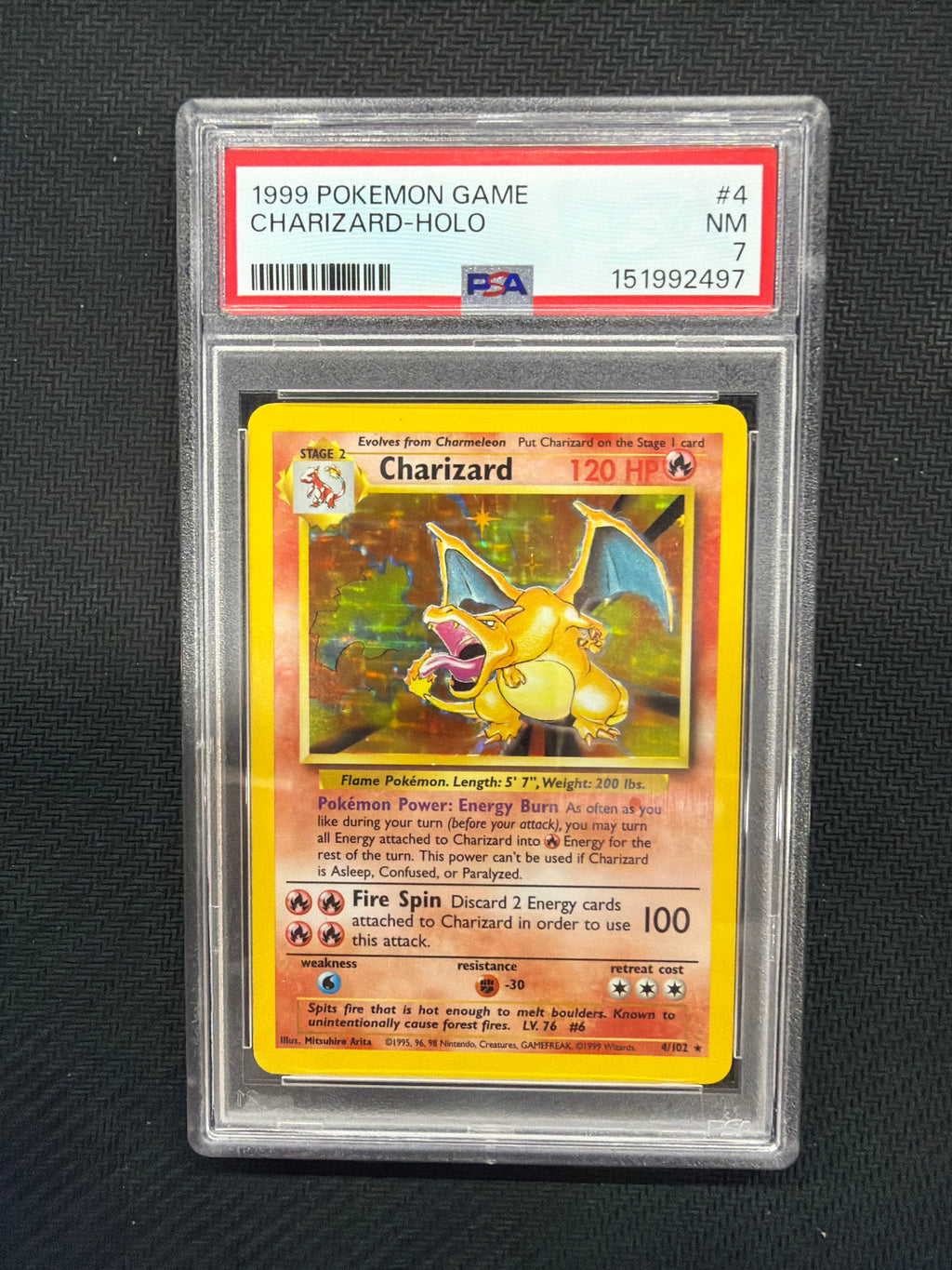 1999 Charizard Holo 4 PSA 7