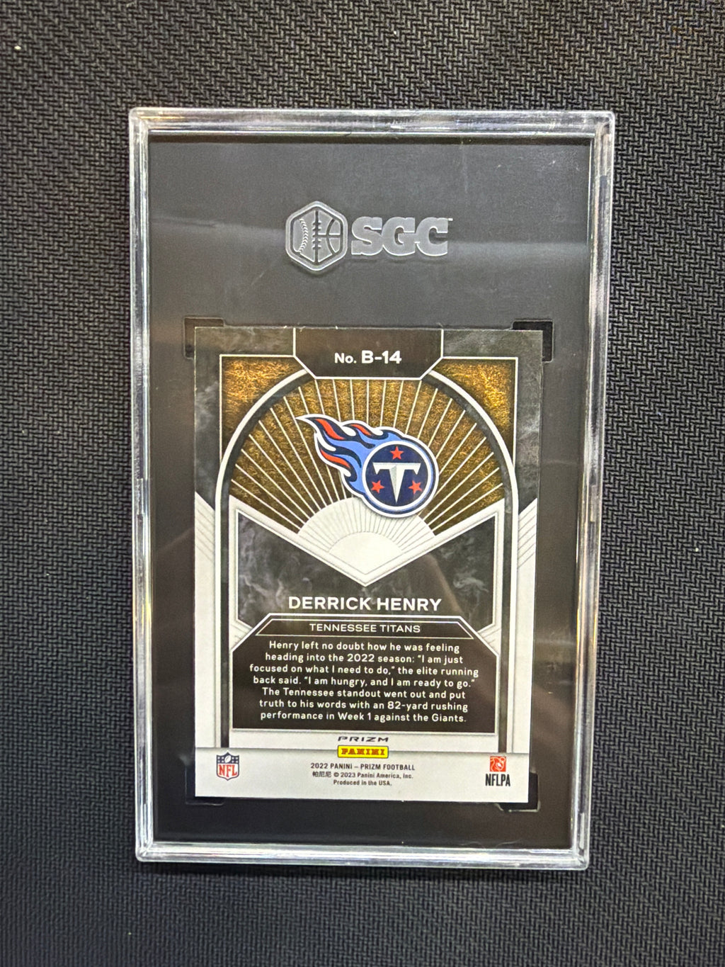 2022 Panini Prizm Derrick Henry No Huddle Brilliance SGC 10 Titans