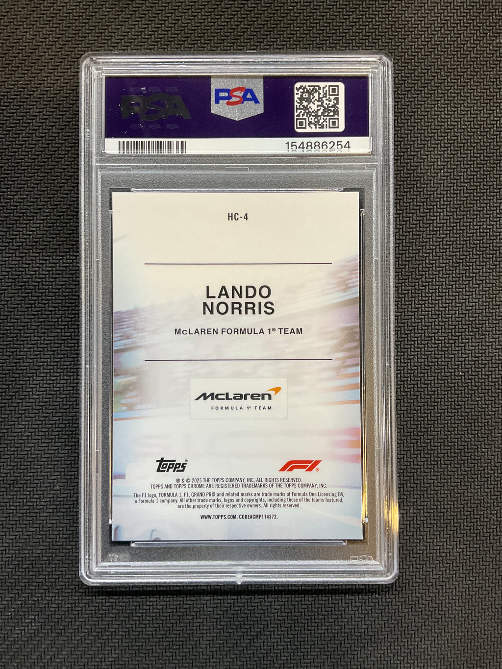 2025 Topps Chrome Lando Norris Helmet Collection PSA 9