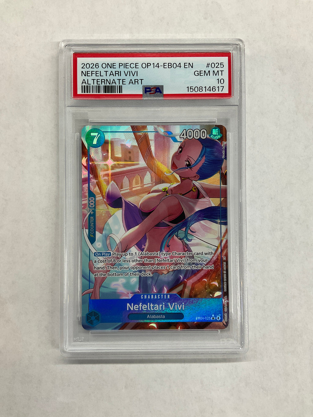 2026 One Piece OP14-EB04 Nefeltari Vivi Alternate Art #025 PSA 10