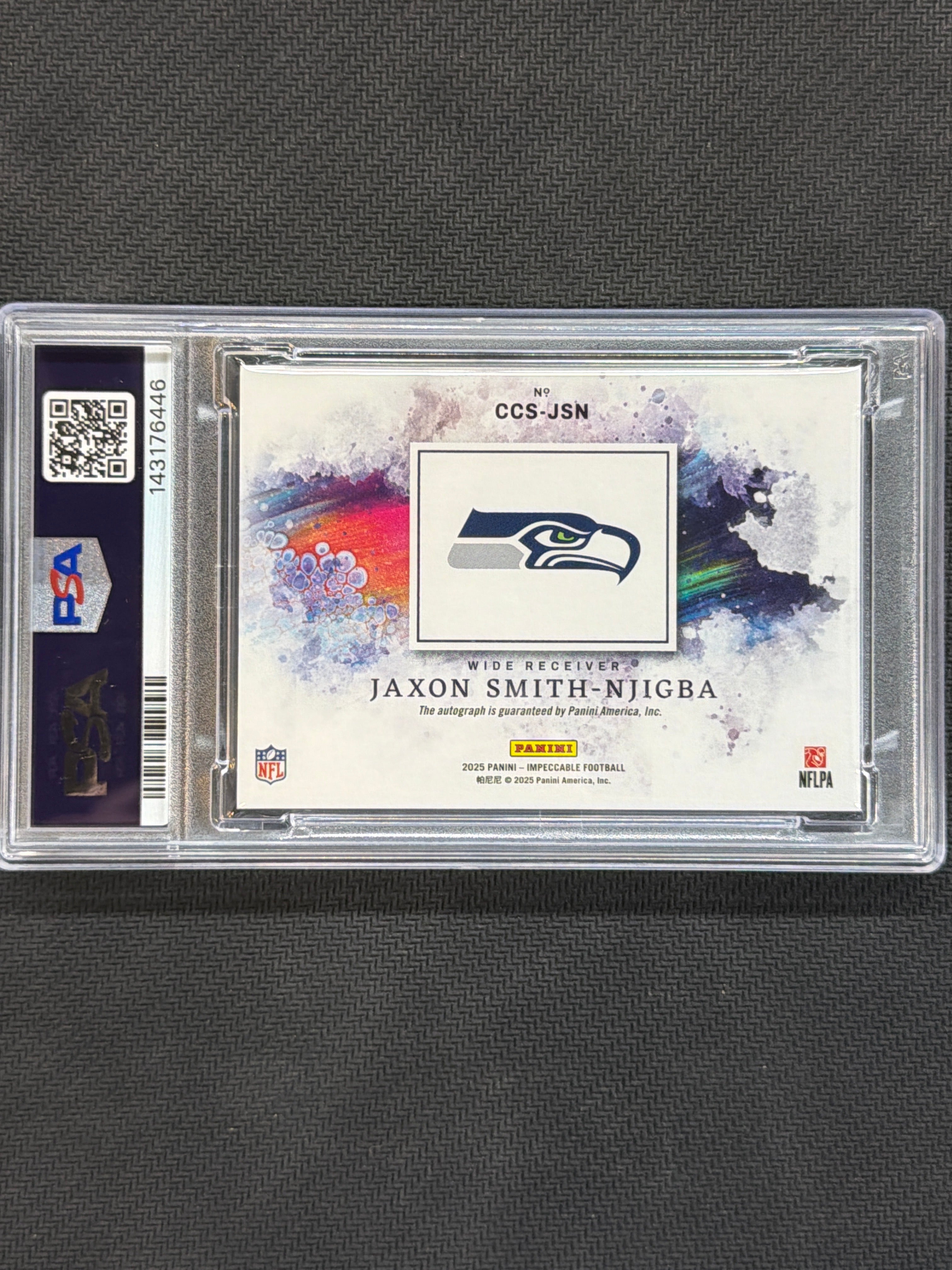 2025 Impeccable Jaxon Smith-Njigba Canvas Auto /49 PSA 9 10