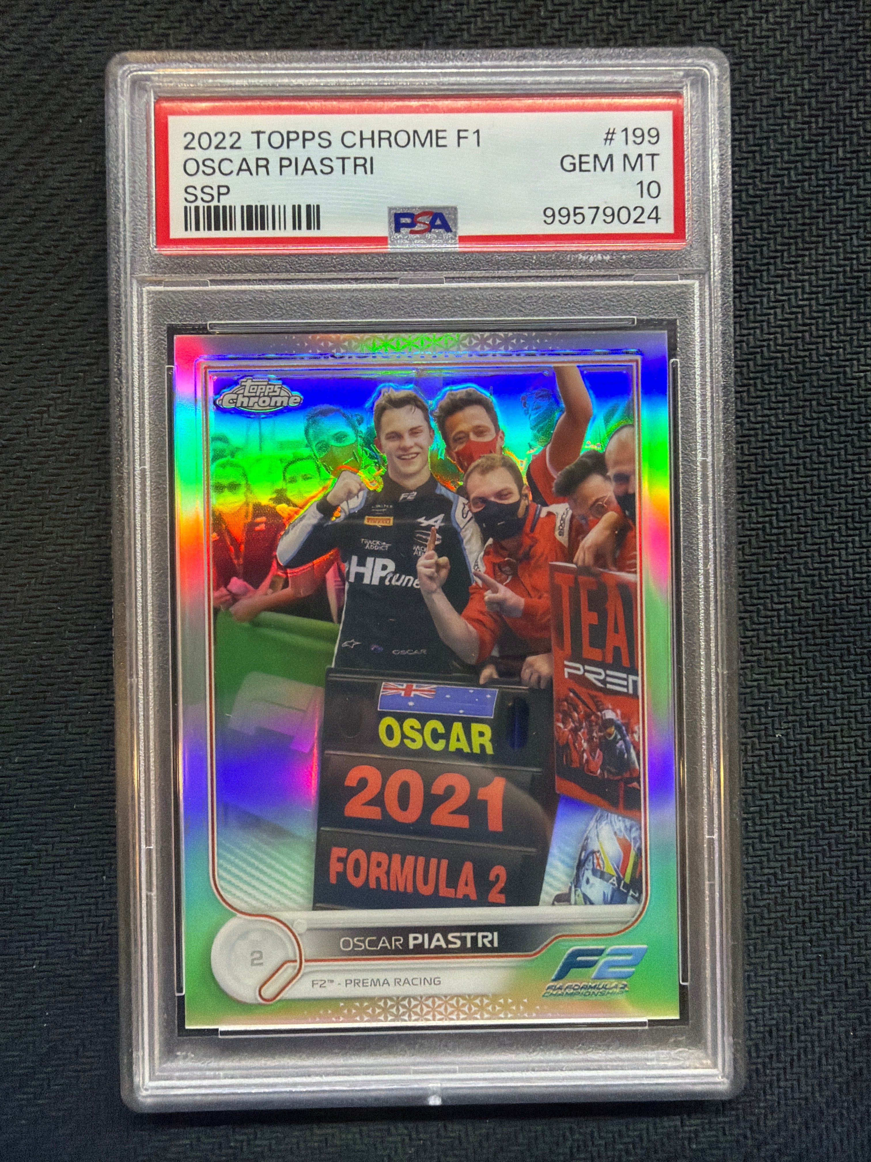2020 Topps Chrome F1 Oscar Piastri Rookie SSP Image Variation #199 PSA 10 024