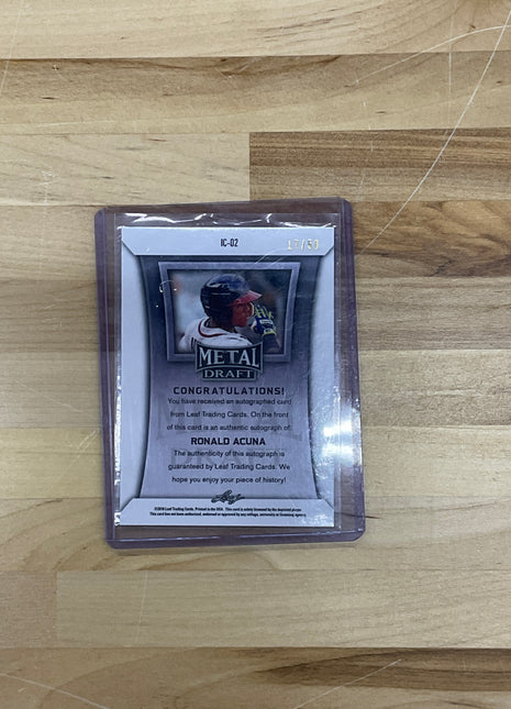 2018 Leaf Metal Ronald Acuna Jr. Blue Auto /50 Braves Rookie