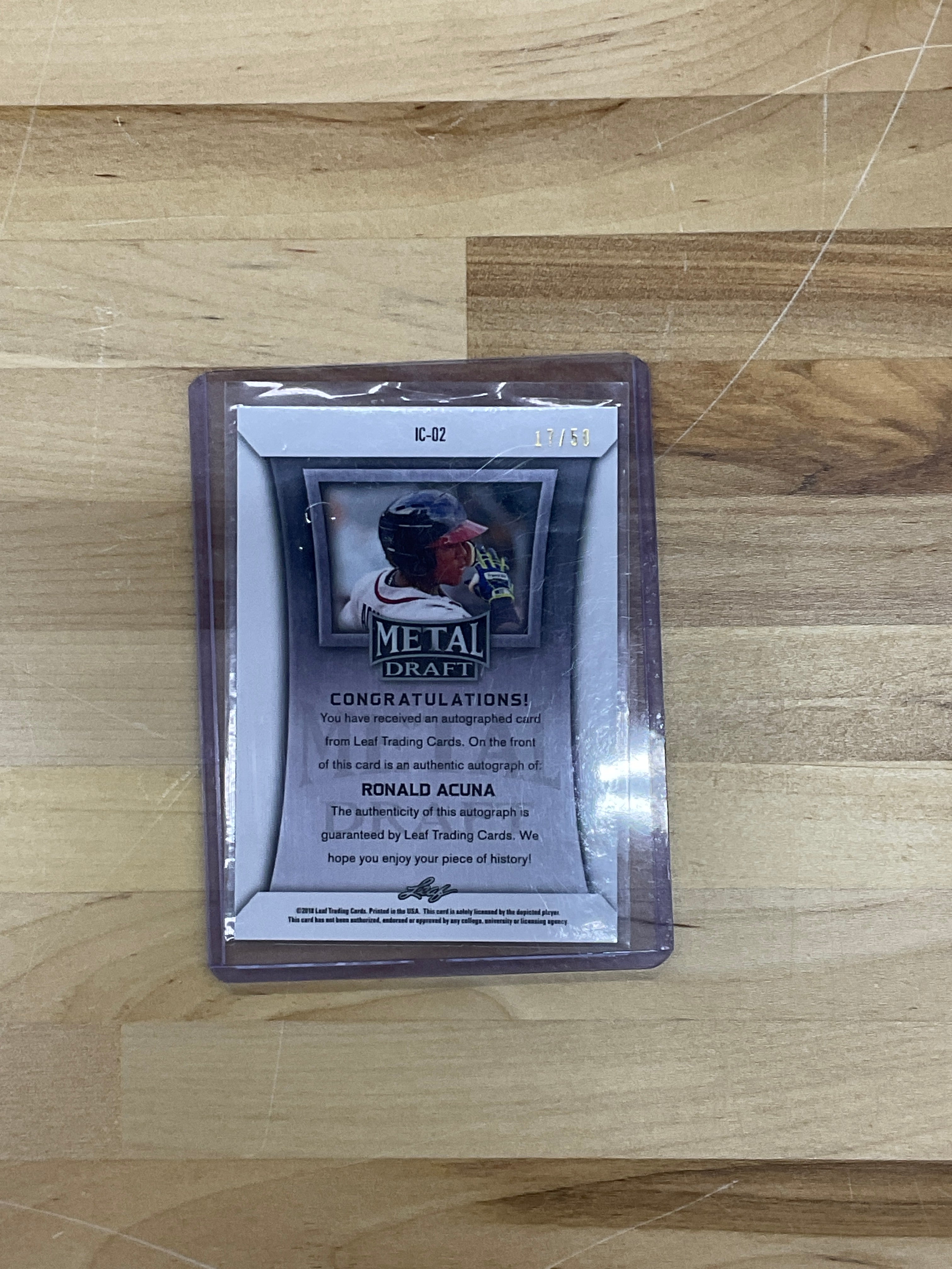 2018 Leaf Metal Ronald Acuna Jr. Blue Auto /50 Braves Rookie