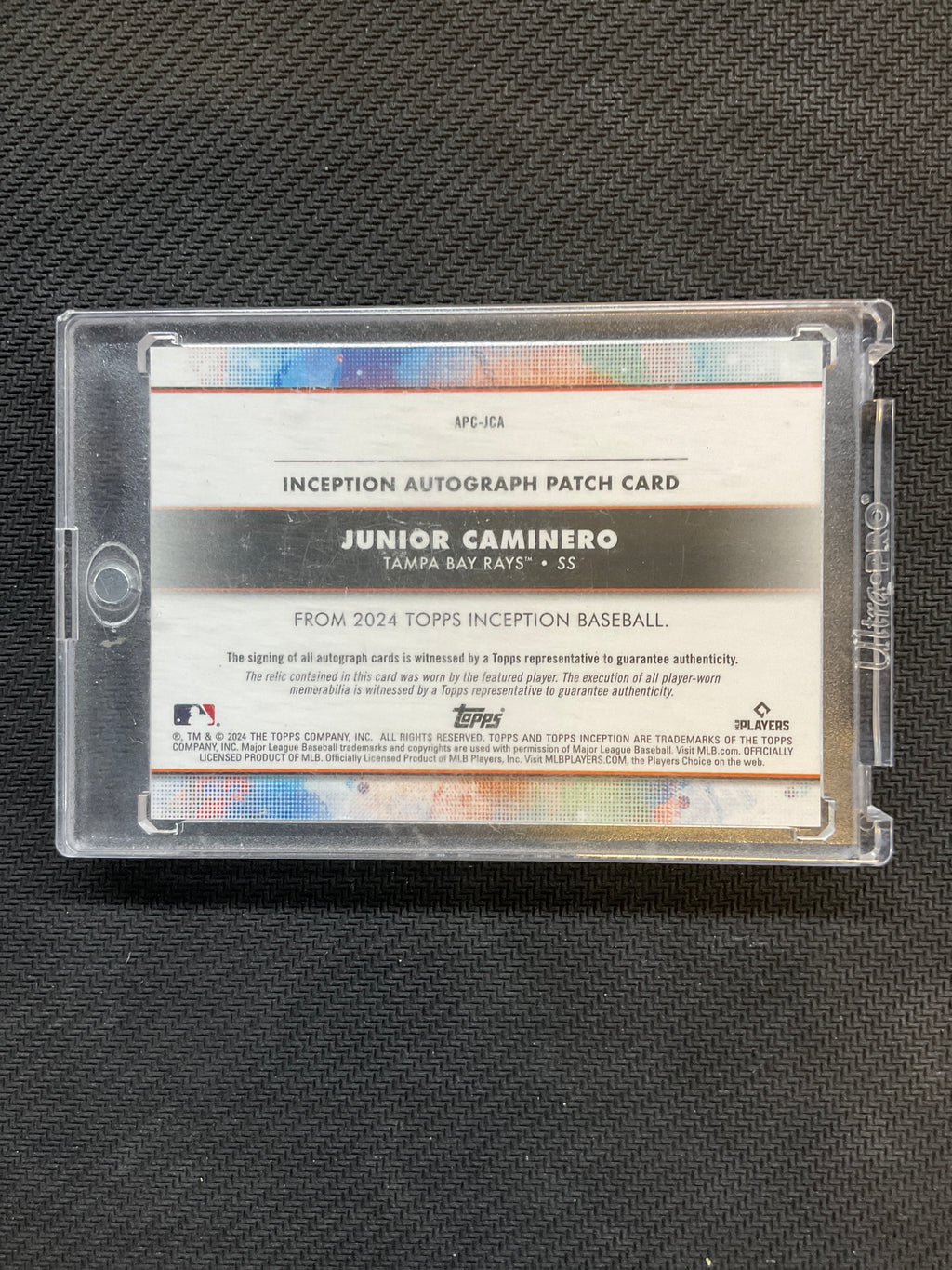 2024 Topps Inception Junior Caminero Rookie Patch Auto /200