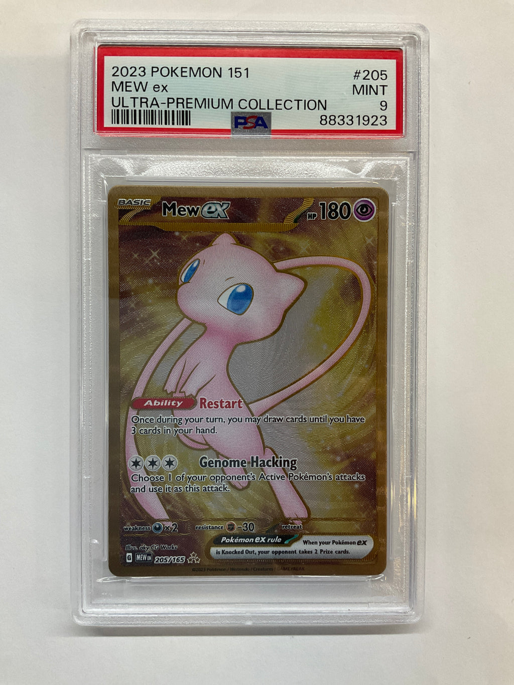 2023 Pokemon 151 Mew EX #205 Ultra Premium Collection Metal Promo PSA 9