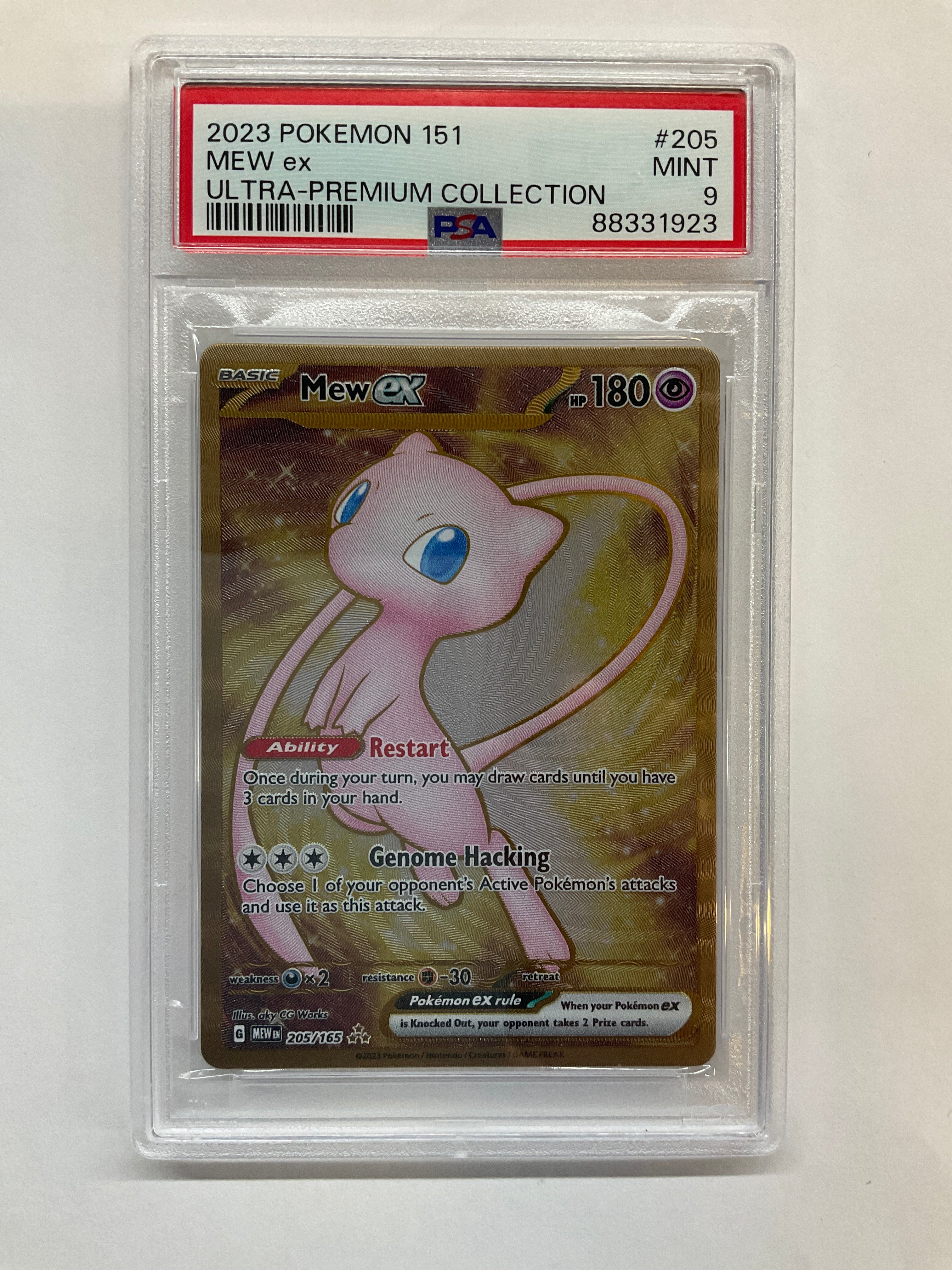 2023 Pokemon 151 Mew EX #205 Ultra Premium Collection Metal Promo PSA 9