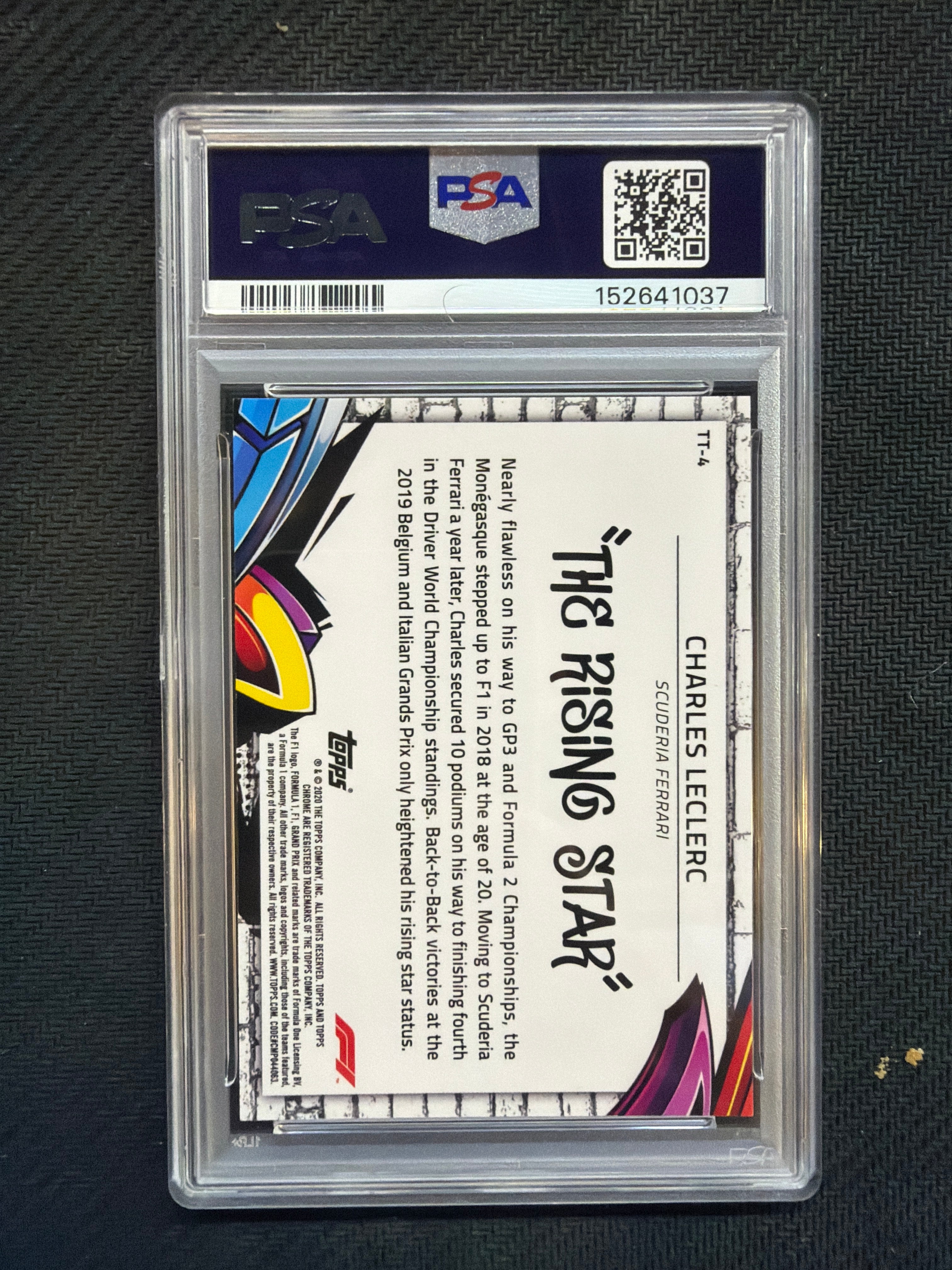 2020 Topps Chrome F1 Charles Leclerc Track Tags #4 PSA 10 Ferrari 037