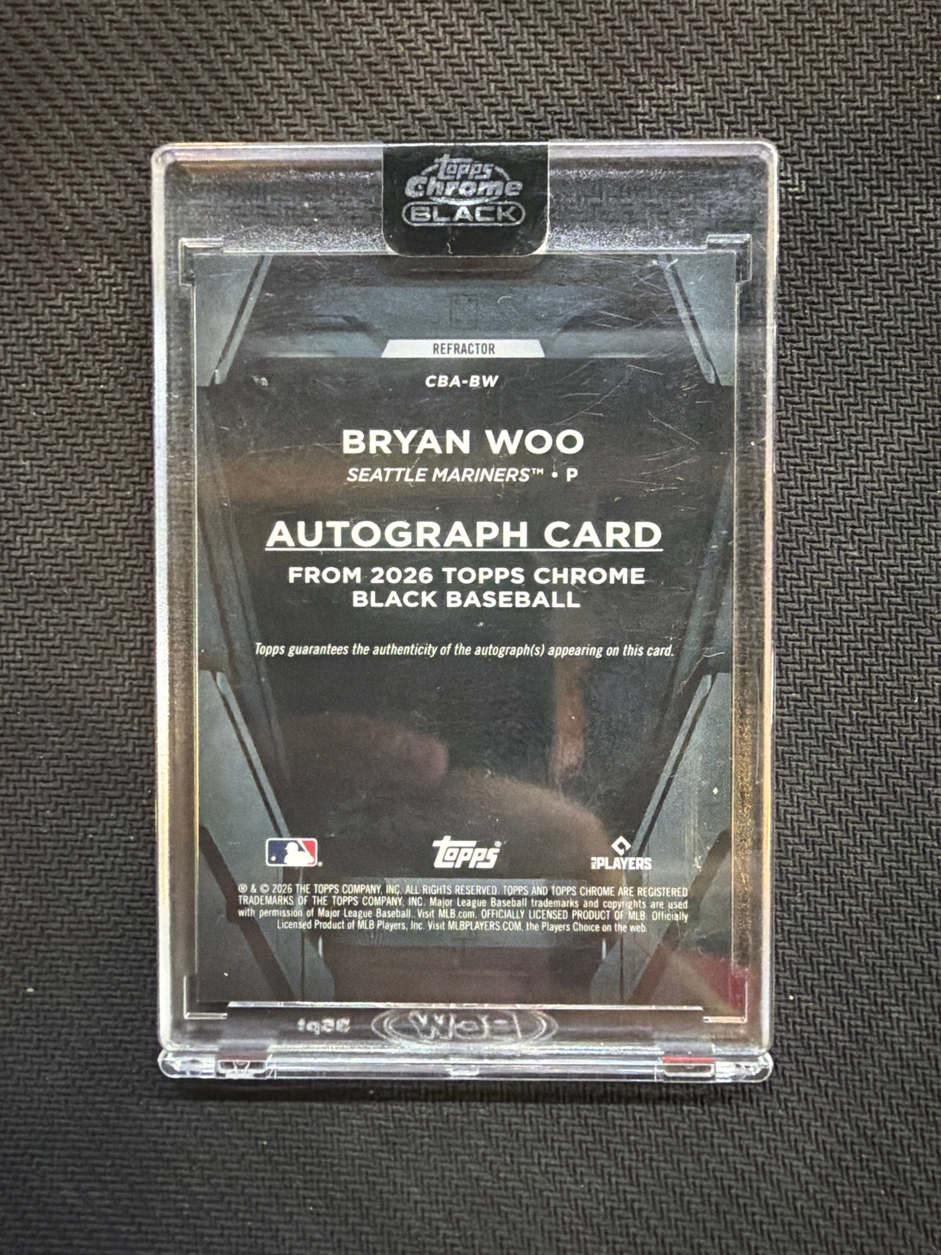 2026 Topps Chrome Black Byran Woo Refractor Auto /199 Mariners