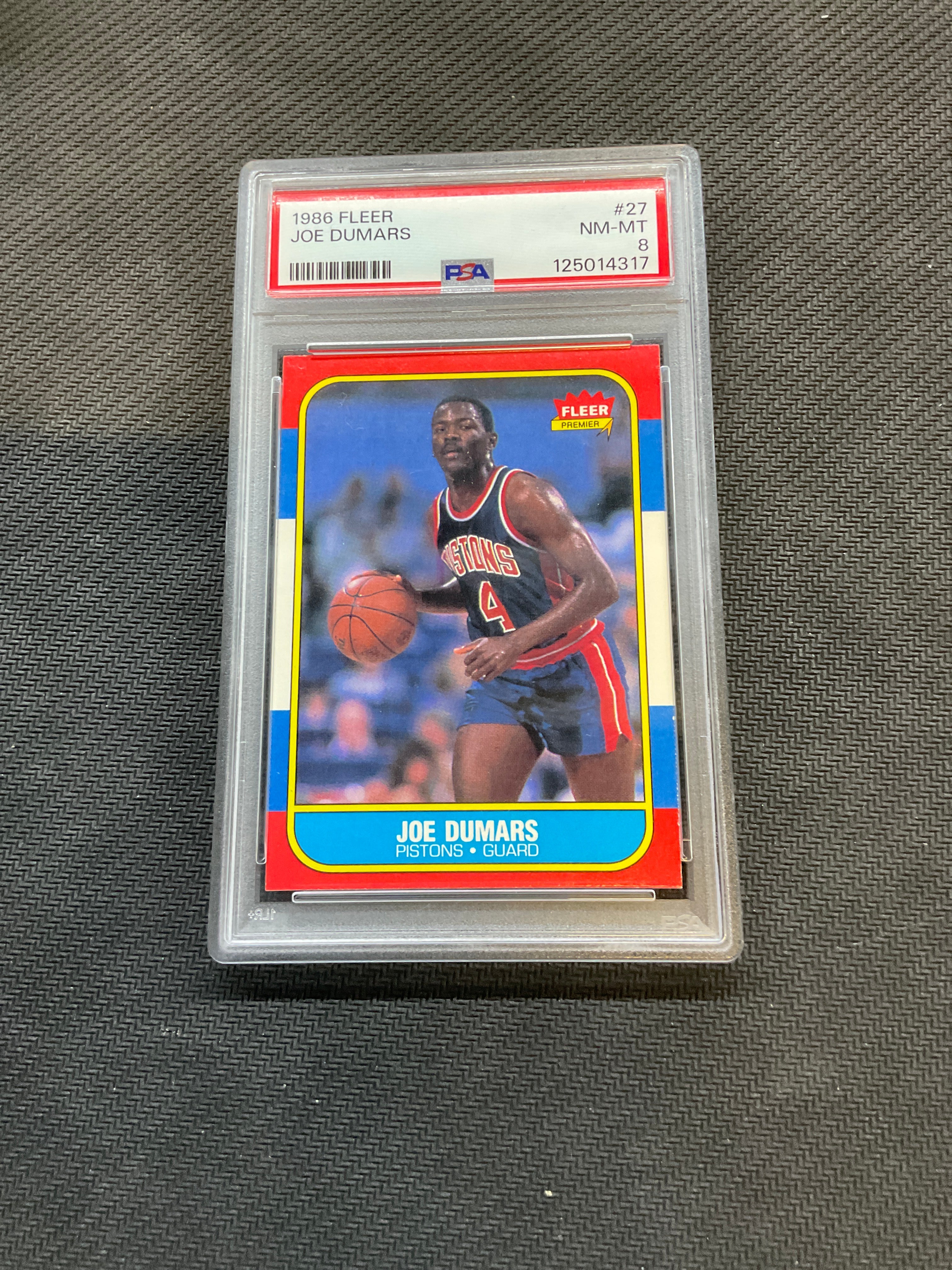 1986 Fleer Joe Dumars #27 PSA 8