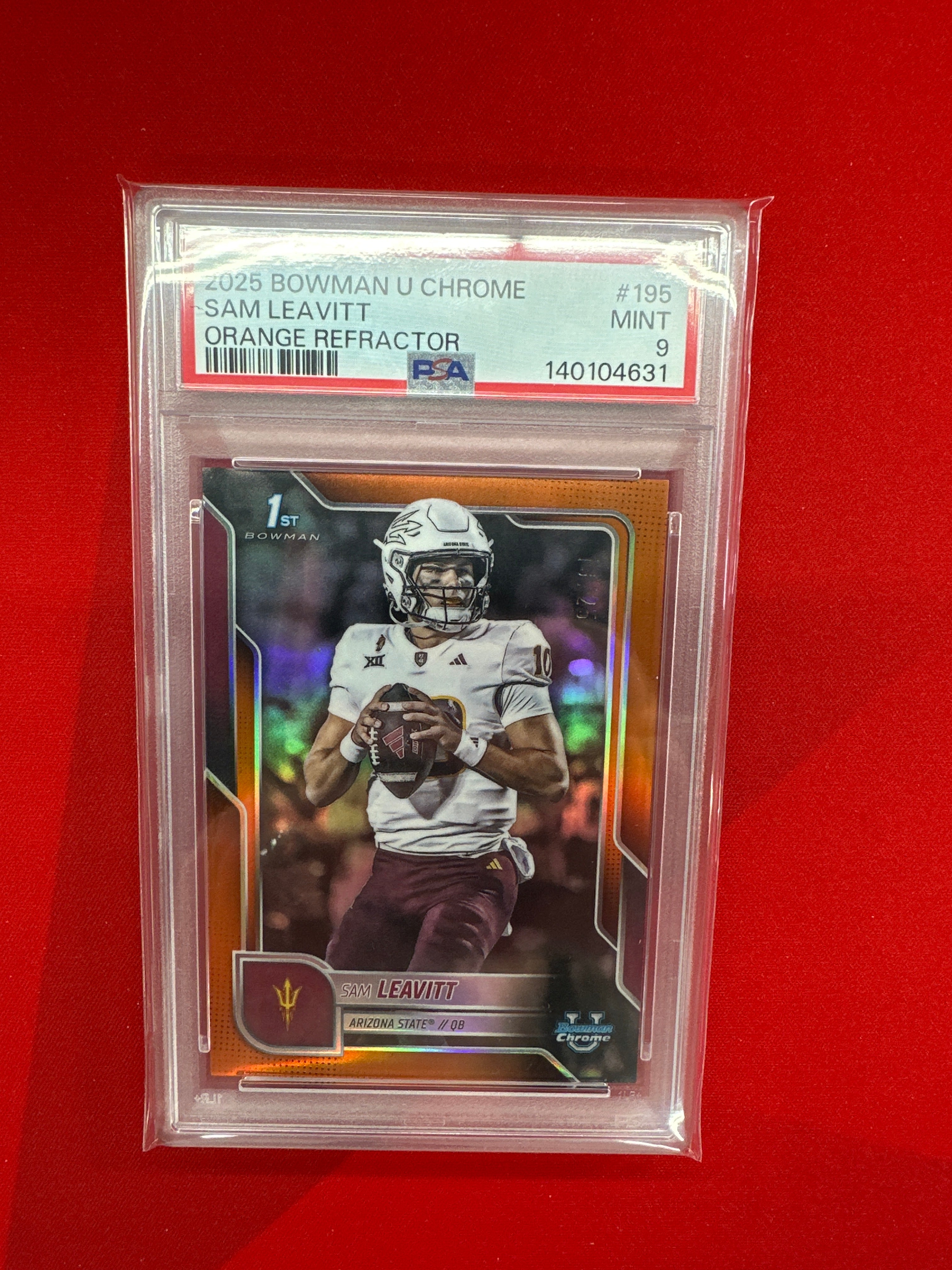 20225 Bowman U Sam Leavitt Orange /25 PSA 9 LSU