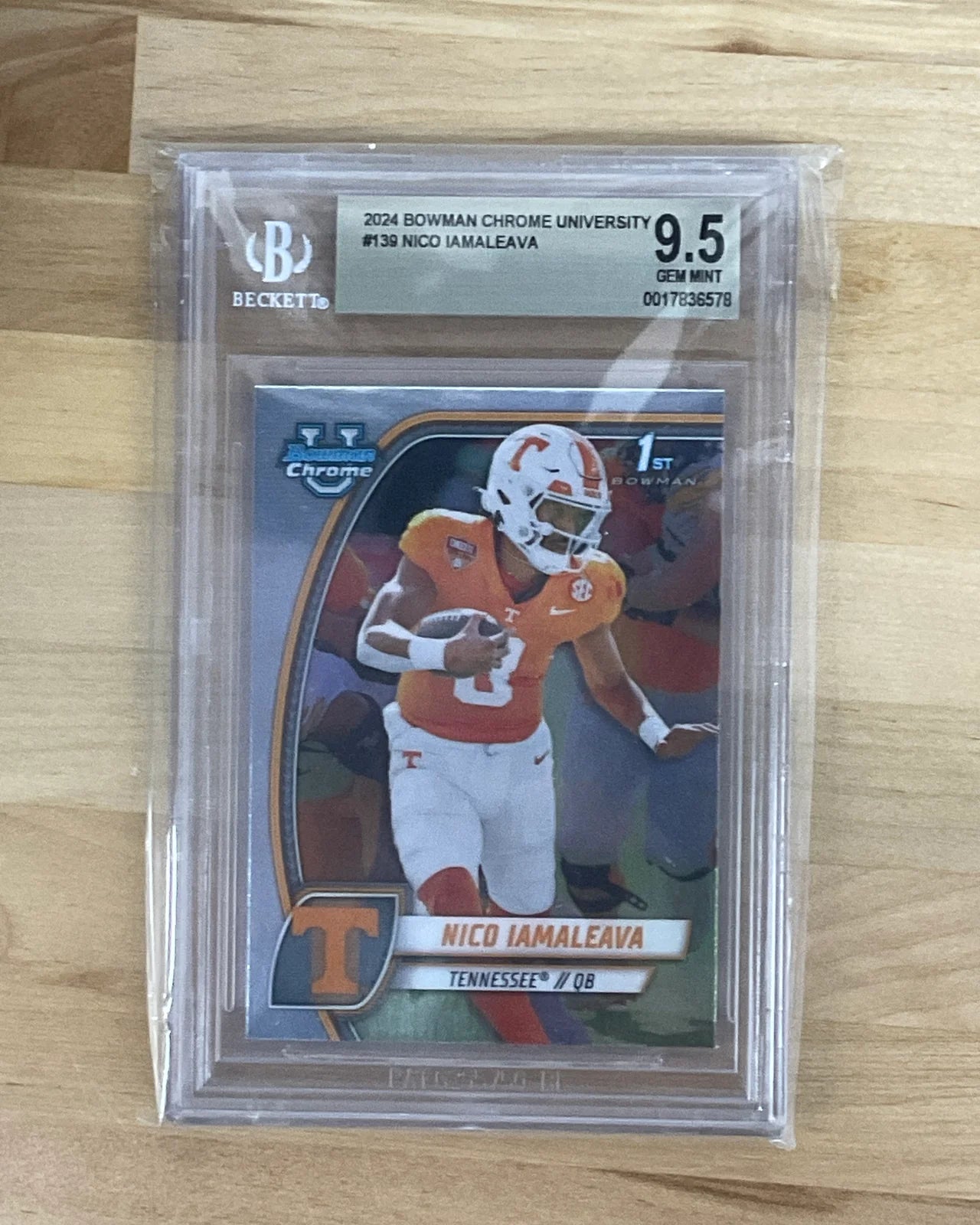 2024 Bowman U Chrome Nico Iamaleava Rookie BGS 9.5 Tennessee