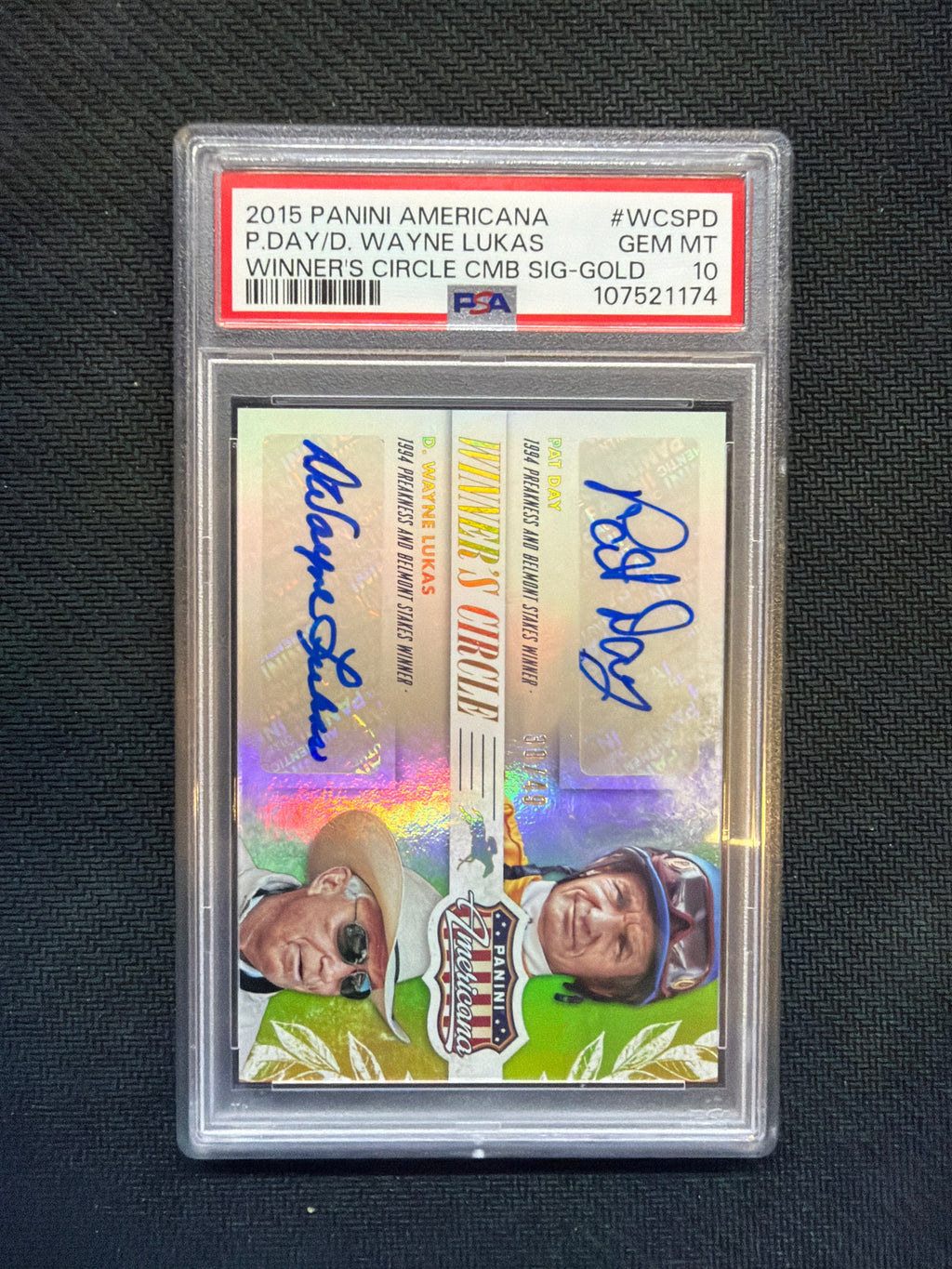 2015 Panini America Pat Day D. Wayne Lukas Auto /49 PSA 10