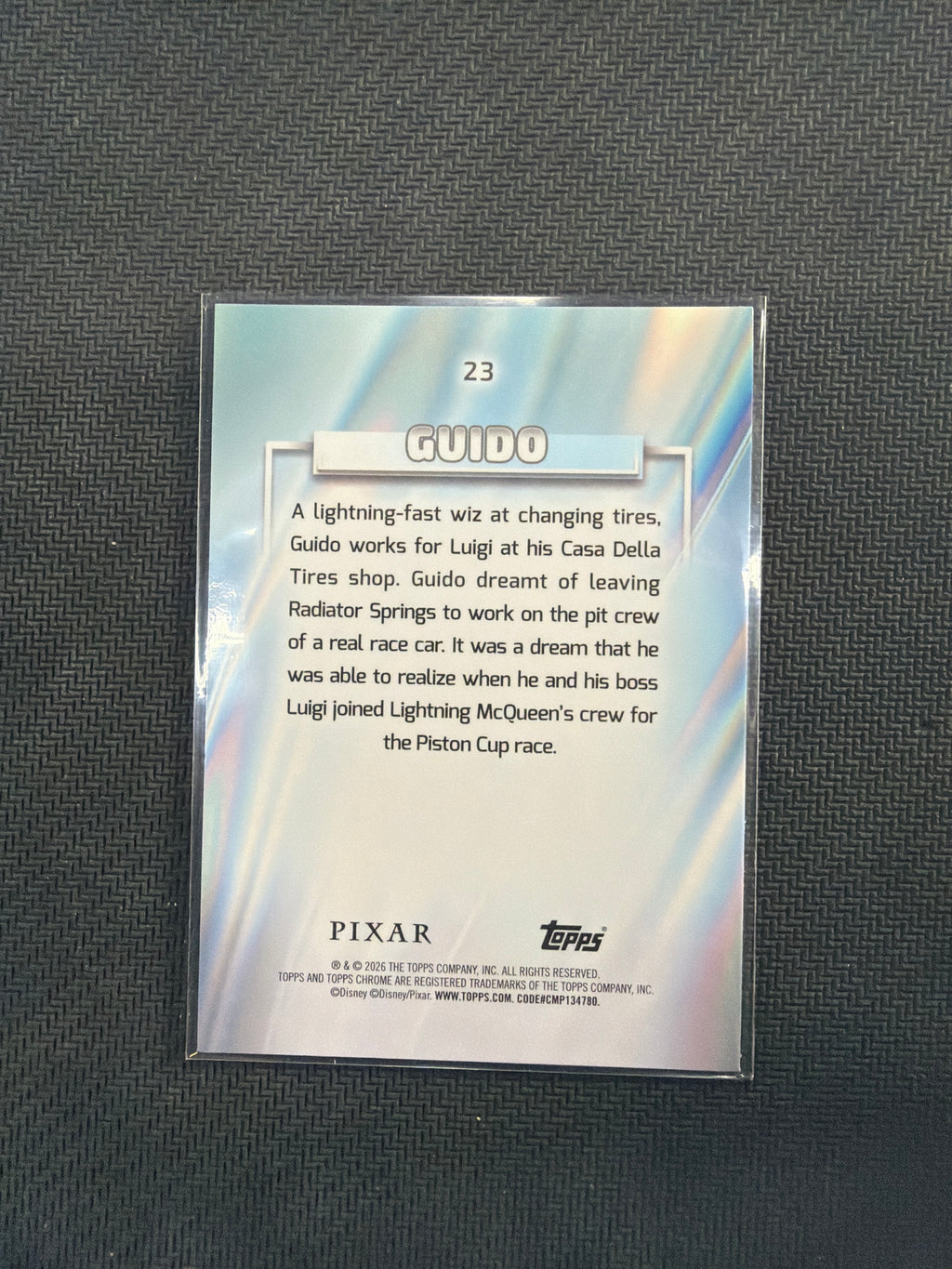 2026 Topps Chrome Disney Guido Blue Wave /150 Cars