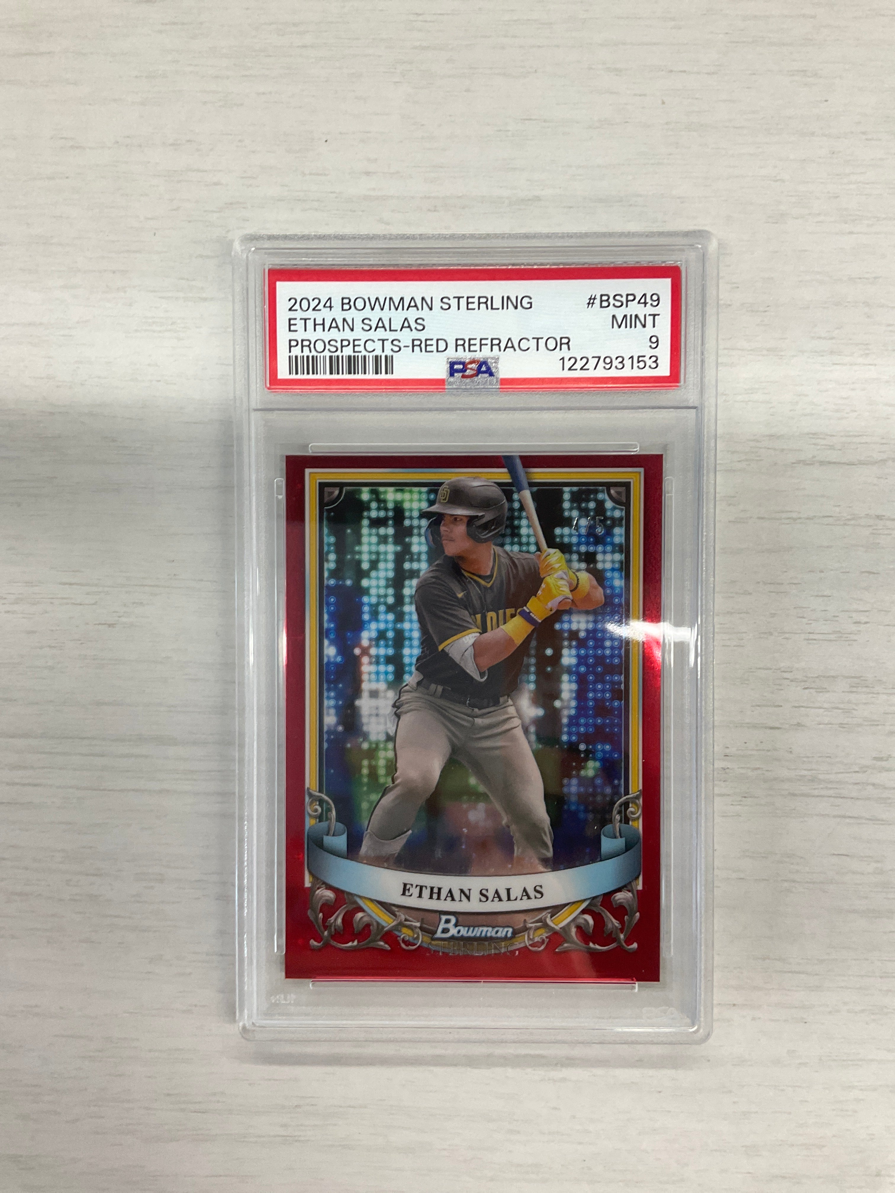 2024 Bowman Sterling Ethan Salas Red /5 PSA 9