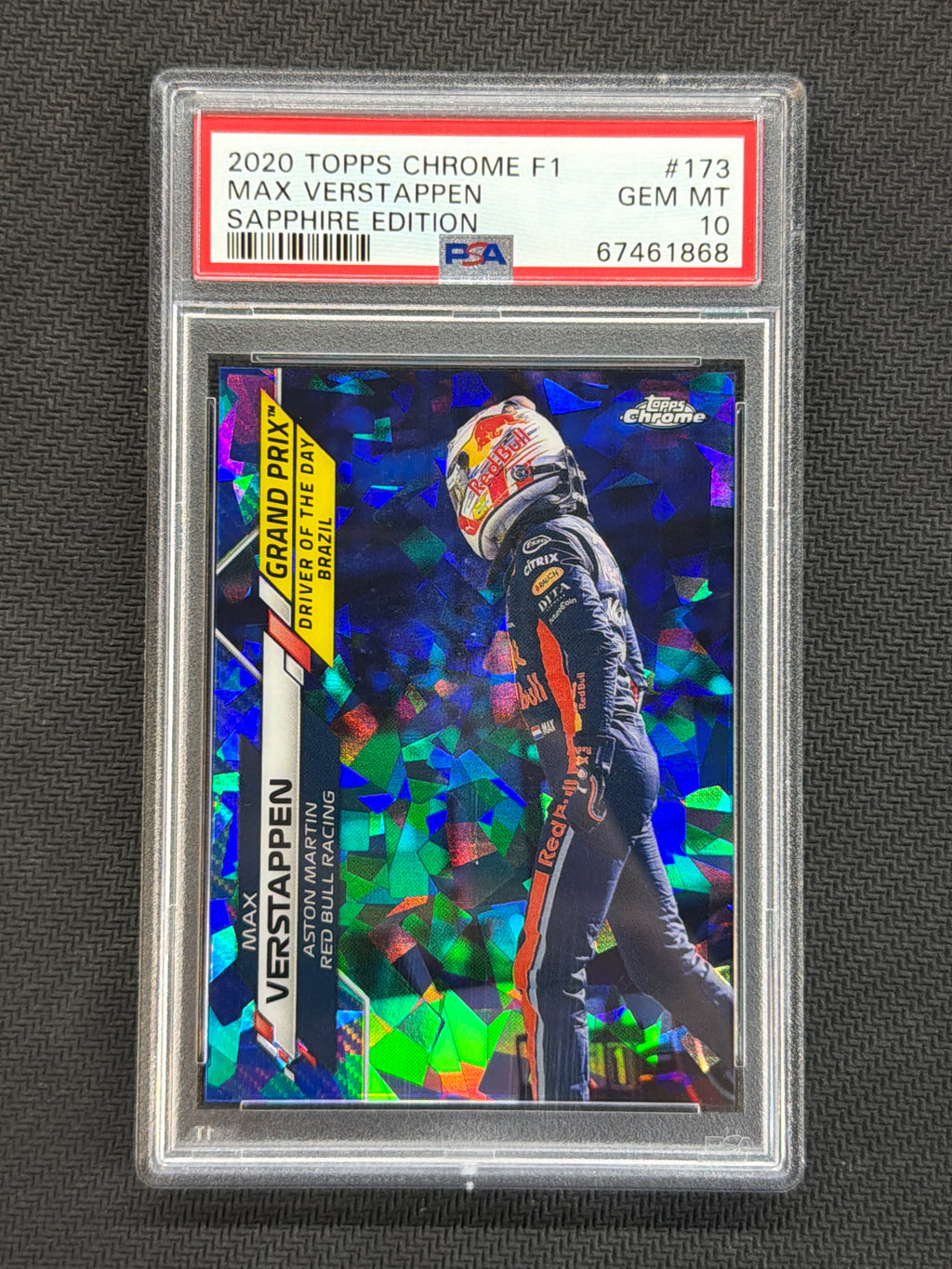 2020 Topps Chrome F1 Sapphire Max Verstappen #173 PSA 10 868