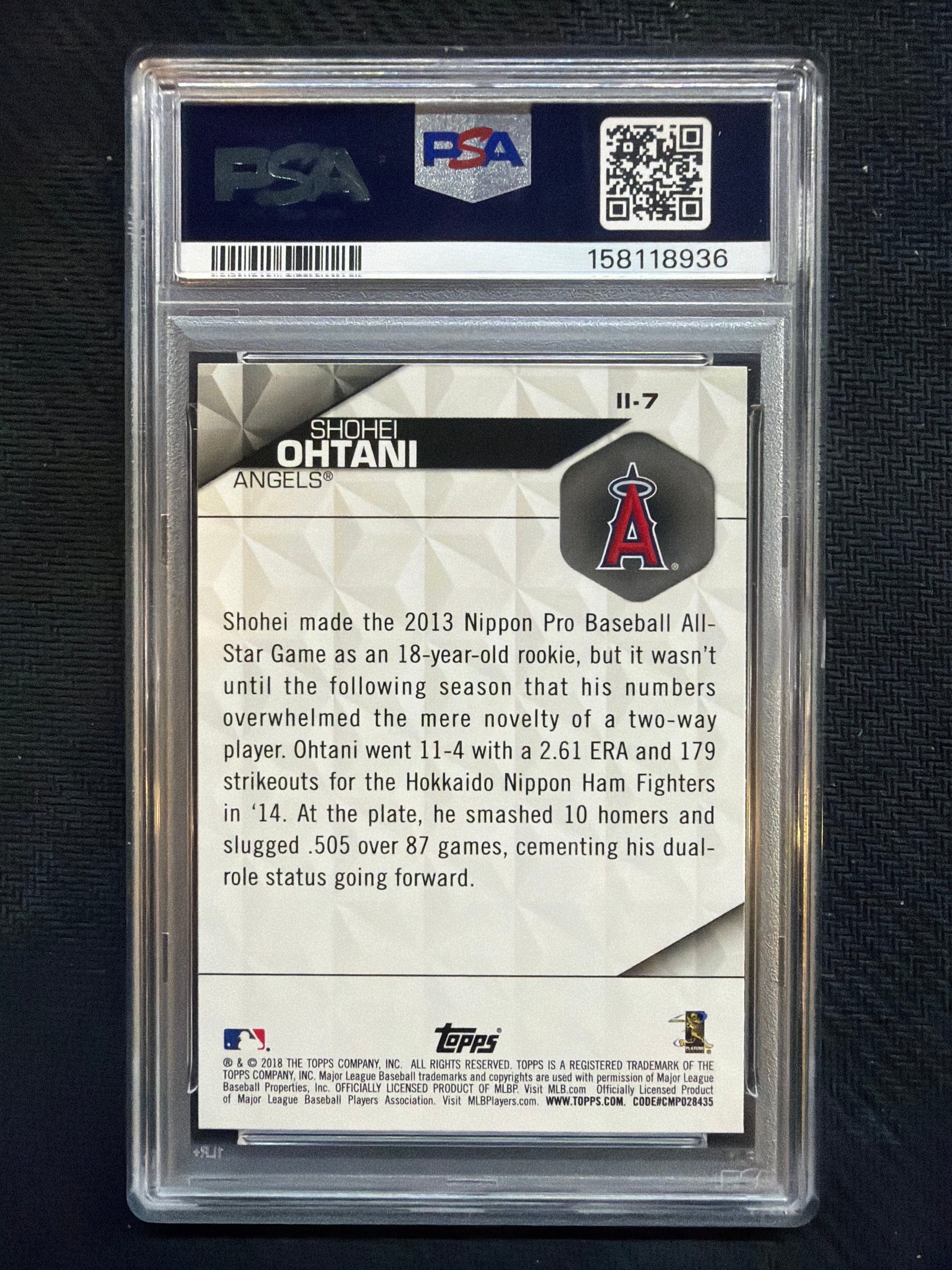 2018 Topps Shohei Ohtani Instant Impact Rookie PSA 9 936