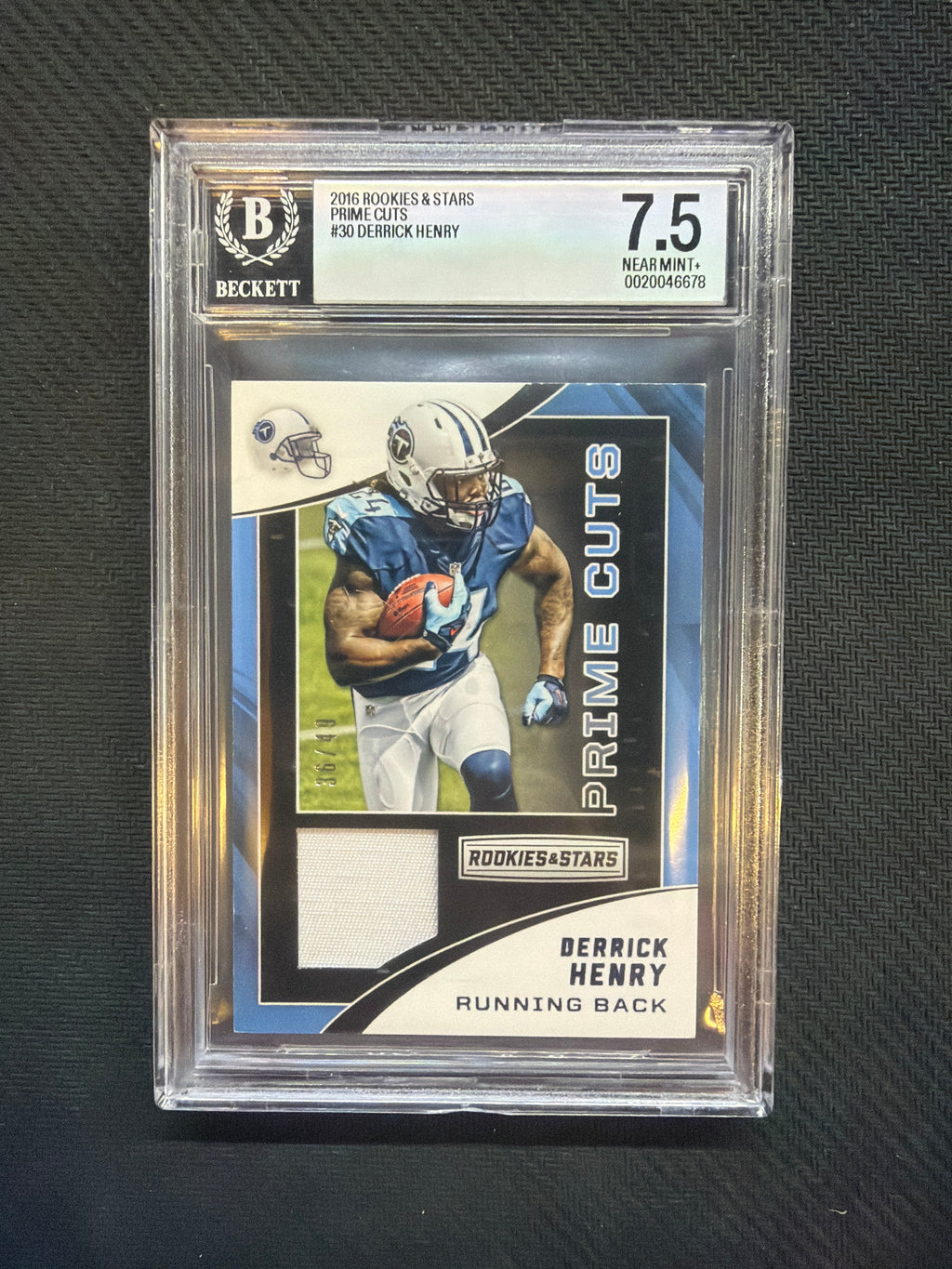 2016 Rookie Stars Derrick Henry Prime Cuts Patch /49 BGS 7.5 Titans