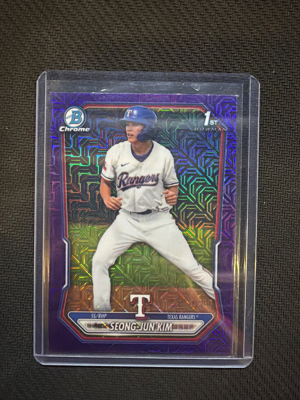 2026 Bowman Chrome Seong Jun Kim 1st Purple Mojo /250 Rangers