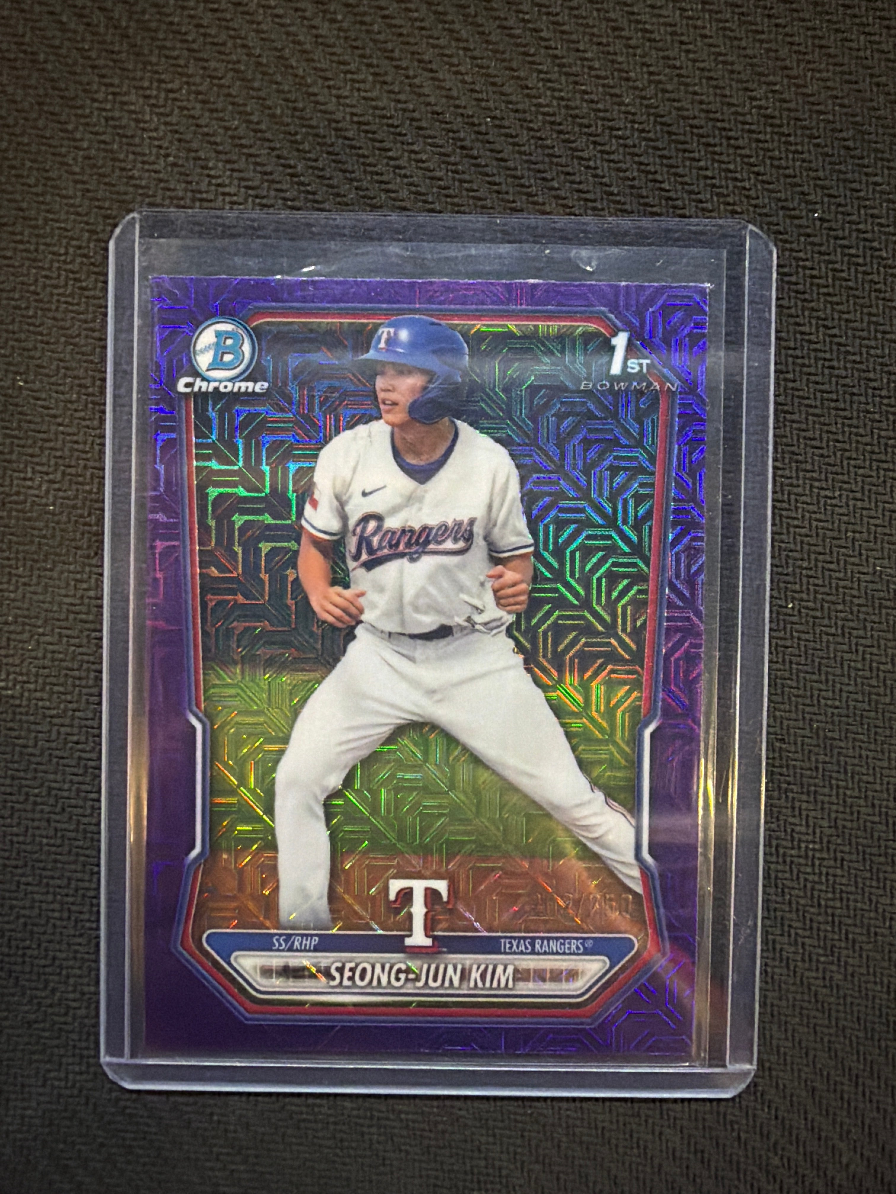 2026 Bowman Chrome Seong Jun Kim 1st Purple Mojo /250 Rangers