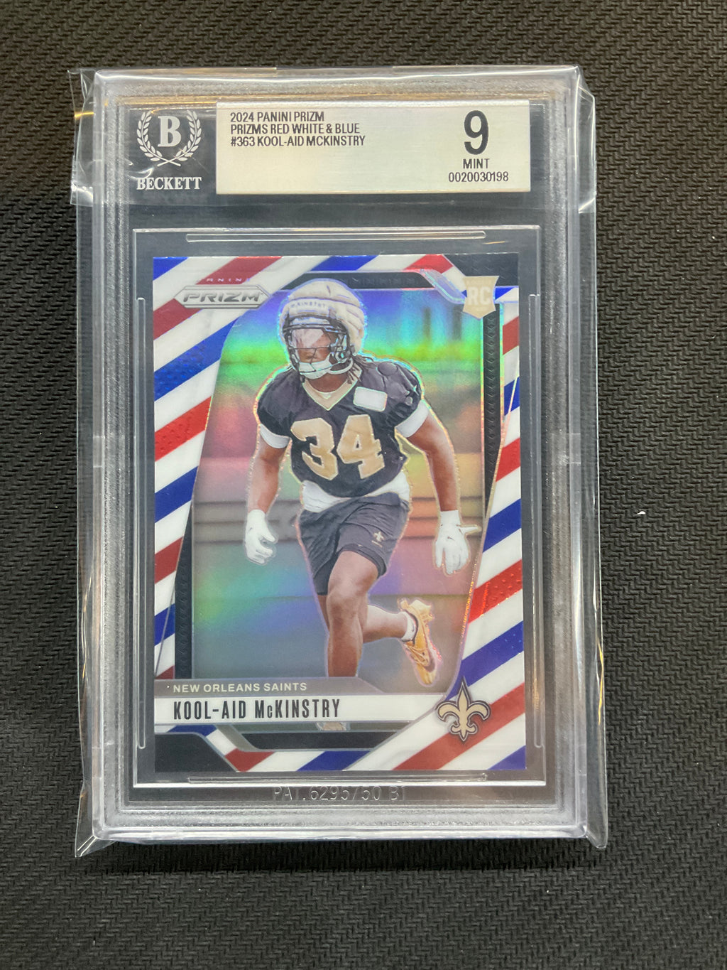 2024 Prizm Kool-Aid Mckinstry Red White Blue BGS 9