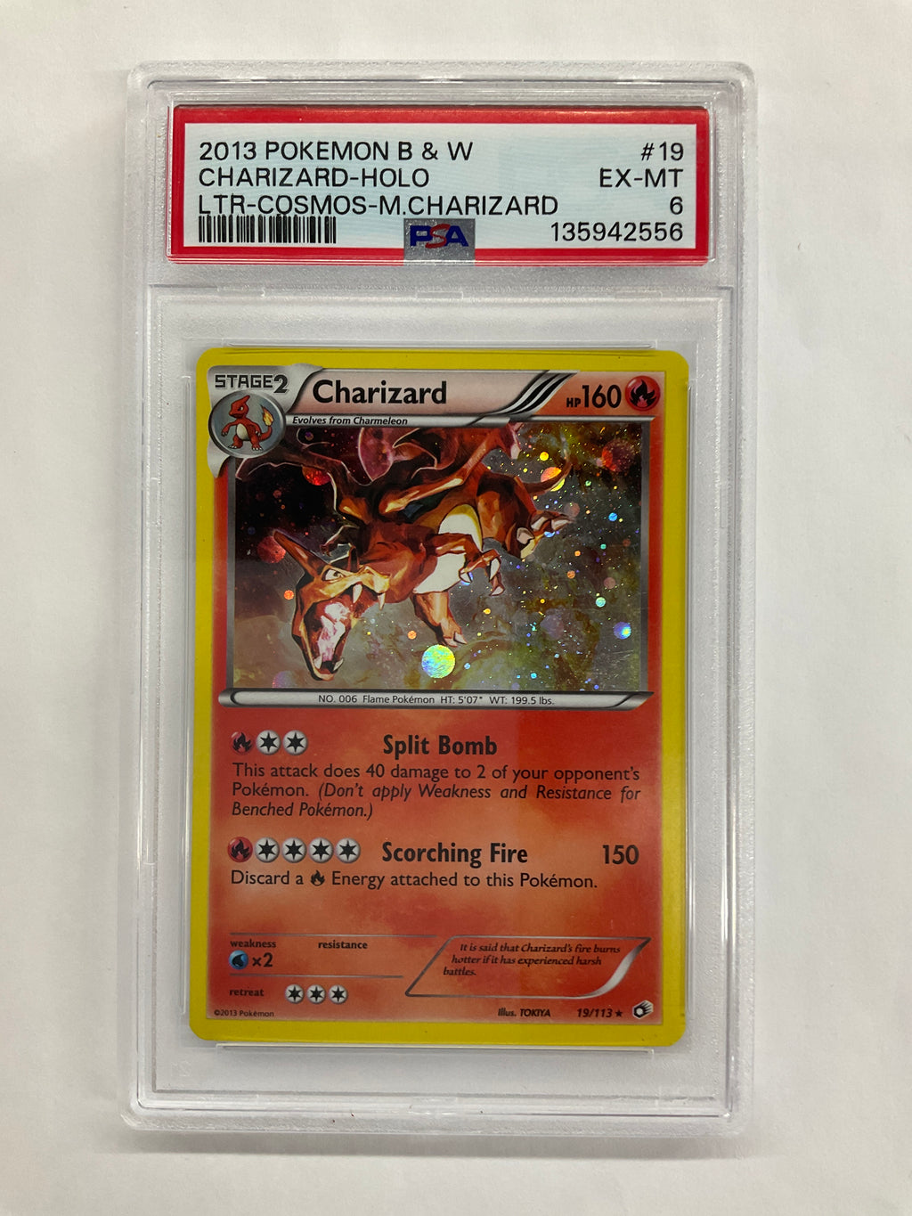 2013 Pokemon LTR Cosmos Charizard Holo 19 PSA 6