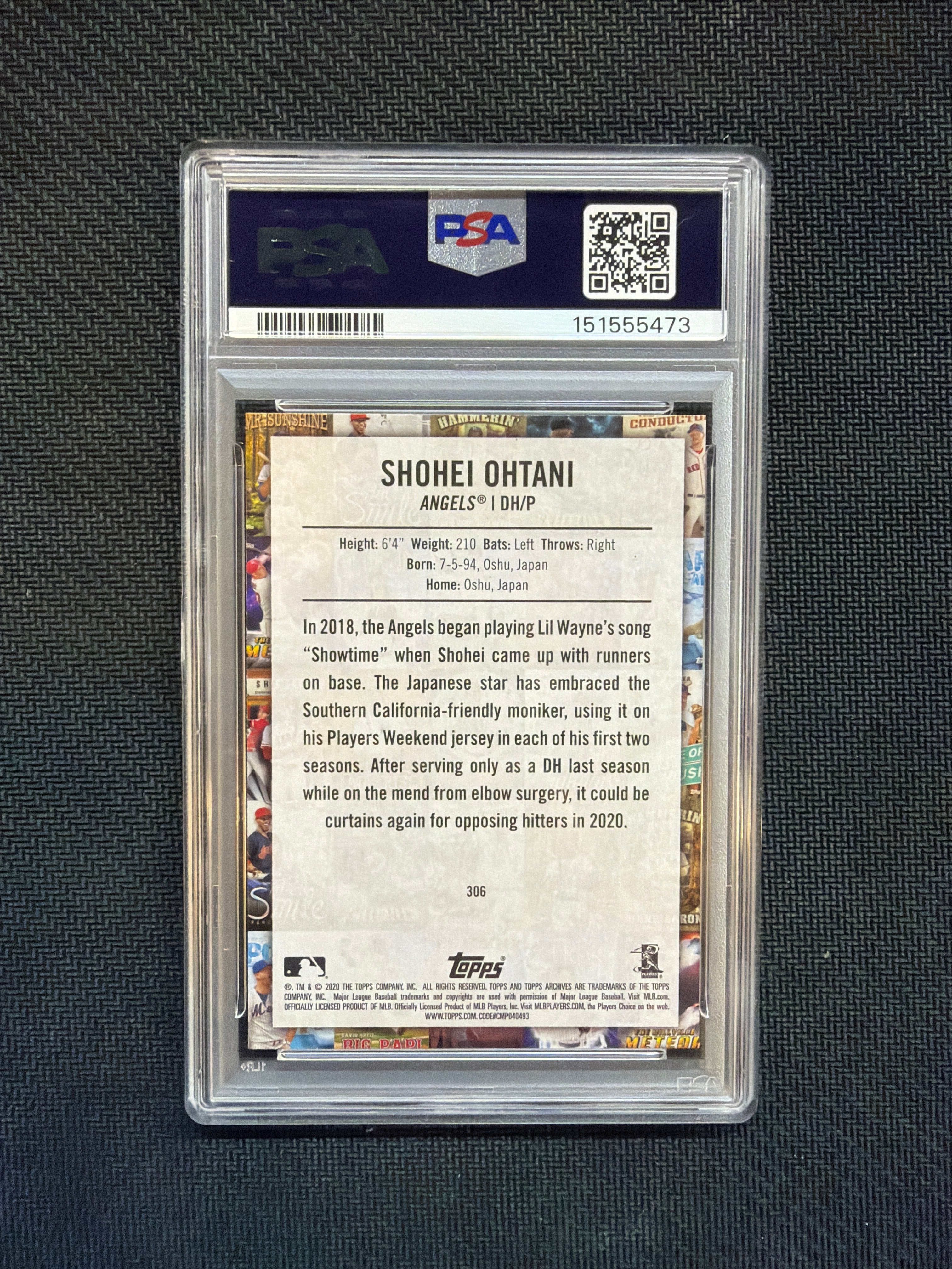 2020 Topps Archives Shohei Ohtani Showtime PSA 10 Angels 473