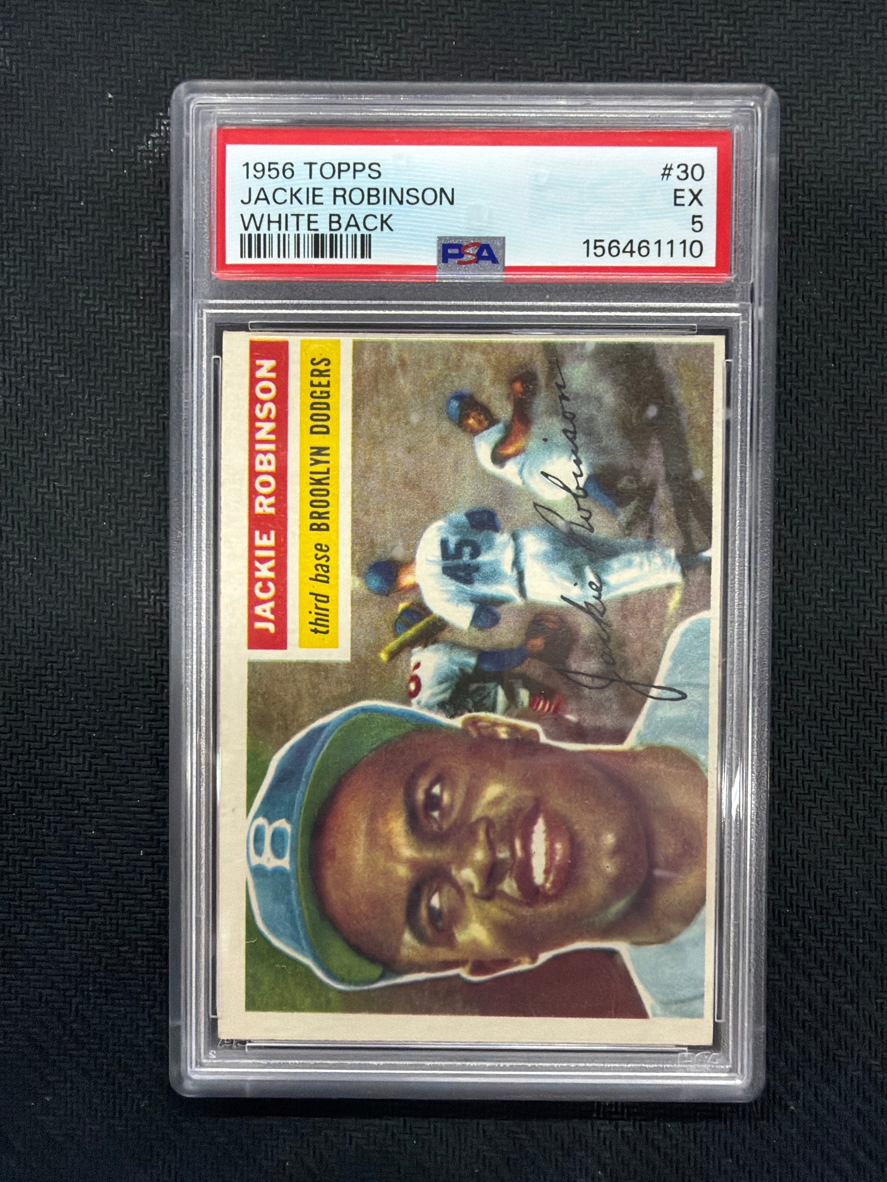 1956 Topps Jackie Robinson White Back PSA 5 Dodgers
