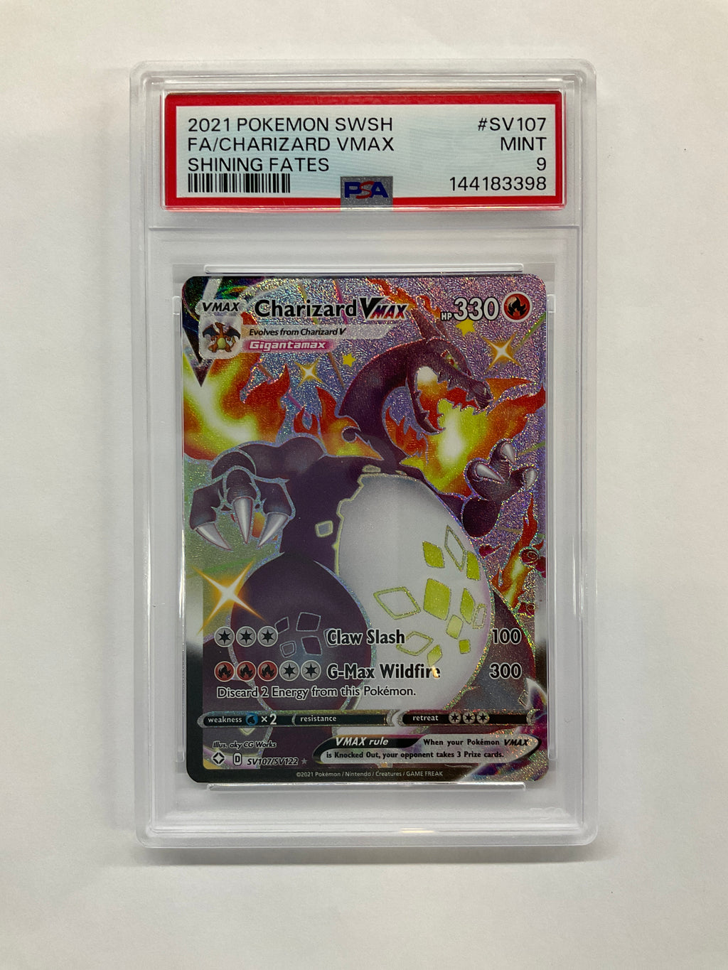 2021 Pokemon Shining Fates Charizard Vmax SV107 PSA 9